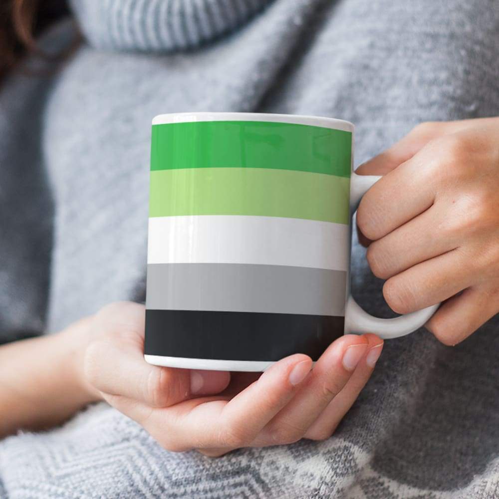 Aromantic Pride Flag Coffee Mug - Image 4