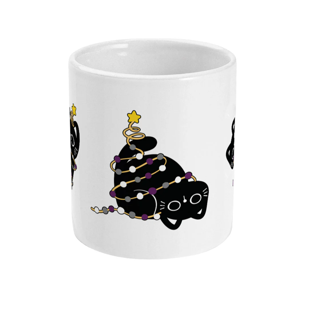 Asexual Cat Christmas Coffee Mug - Image 2