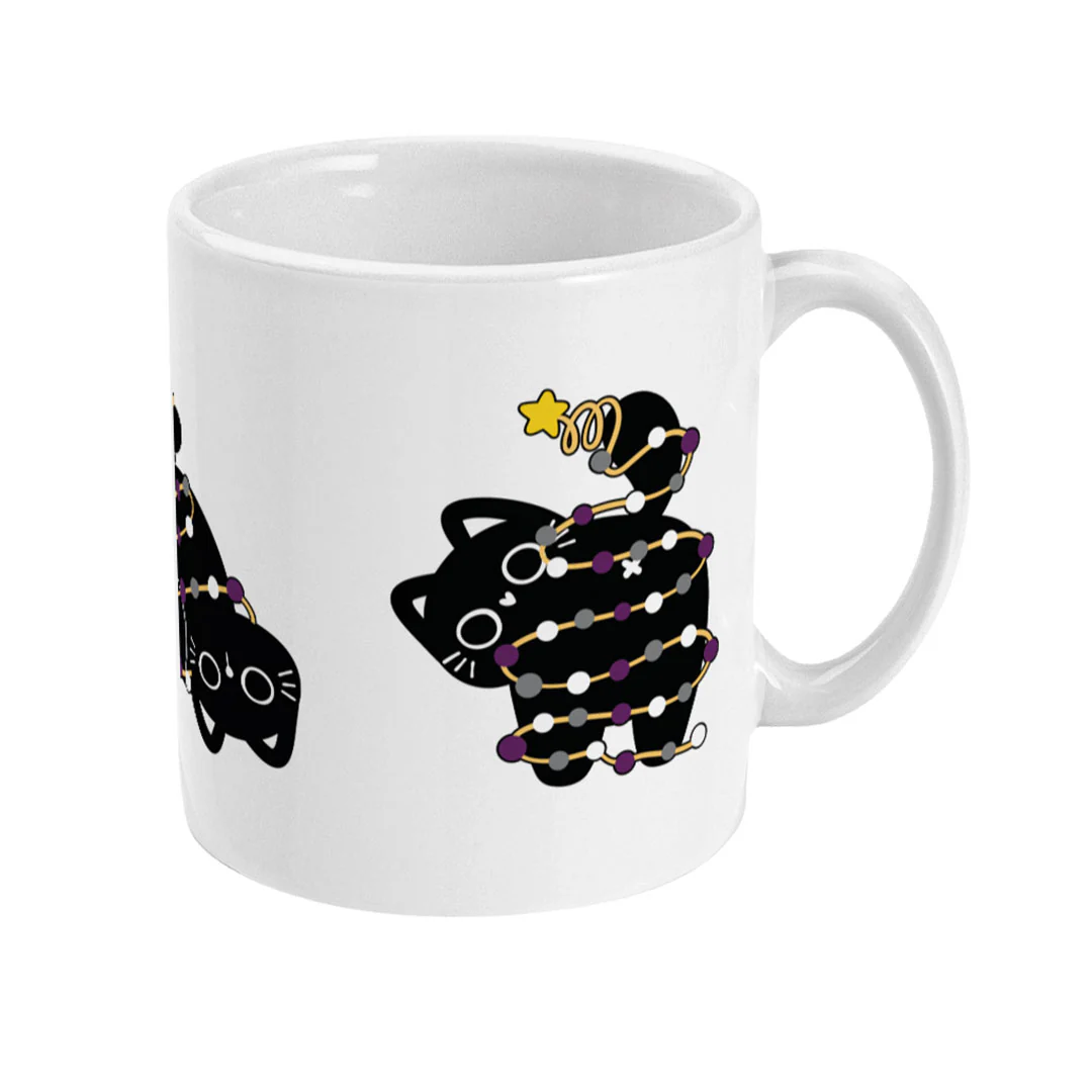 Asexual Cat Christmas Coffee Mug - Image 3