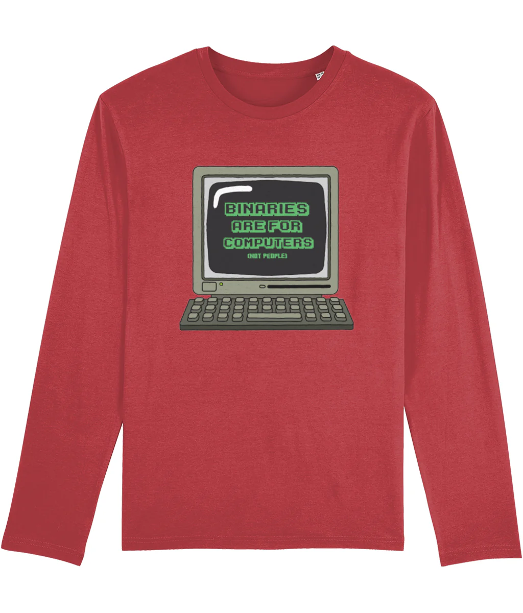 Binaries Are For Computers Long Sleeve T Shirt - Image 2