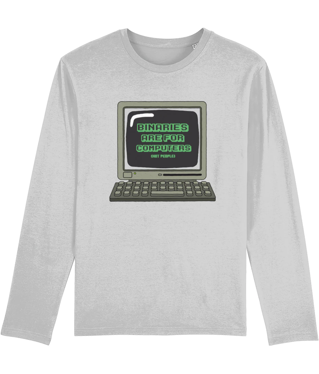 Binaries Are For Computers Long Sleeve T Shirt - Image 3