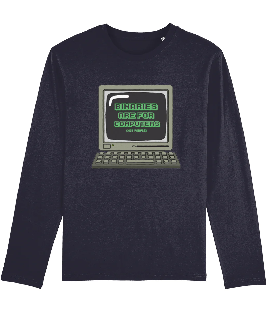 Binaries Are For Computers Long Sleeve T Shirt - Image 4