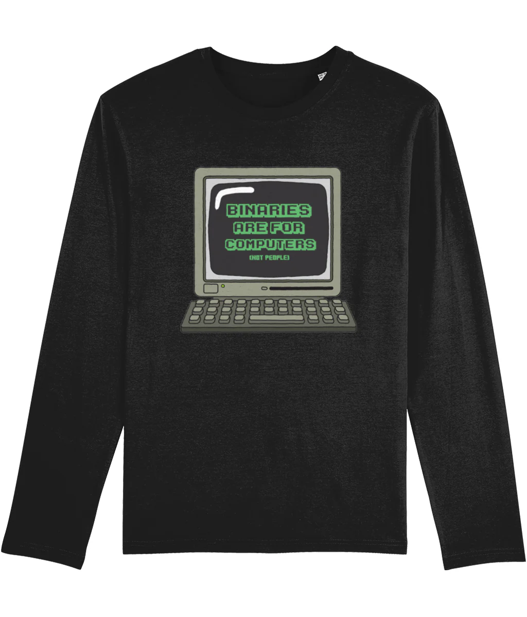 Binaries Are For Computers Long Sleeve T Shirt - Image 5