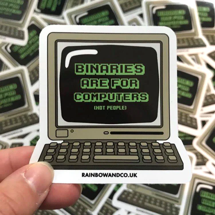 Binaries Are For Computers Vinyl Sticker - Image 3