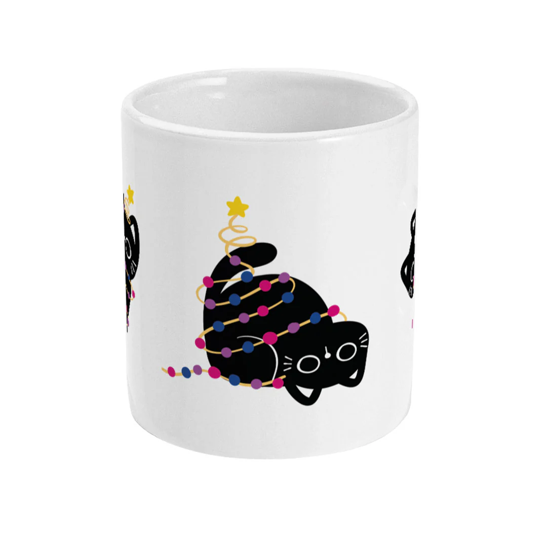 Bisexual Cat Christmas Coffee Mug - Image 2