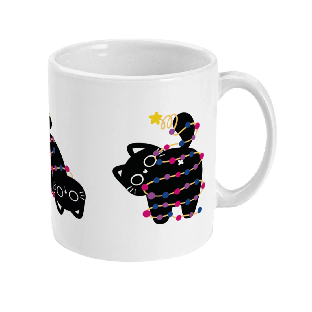 Bisexual Cat Christmas Coffee Mug - Image 3