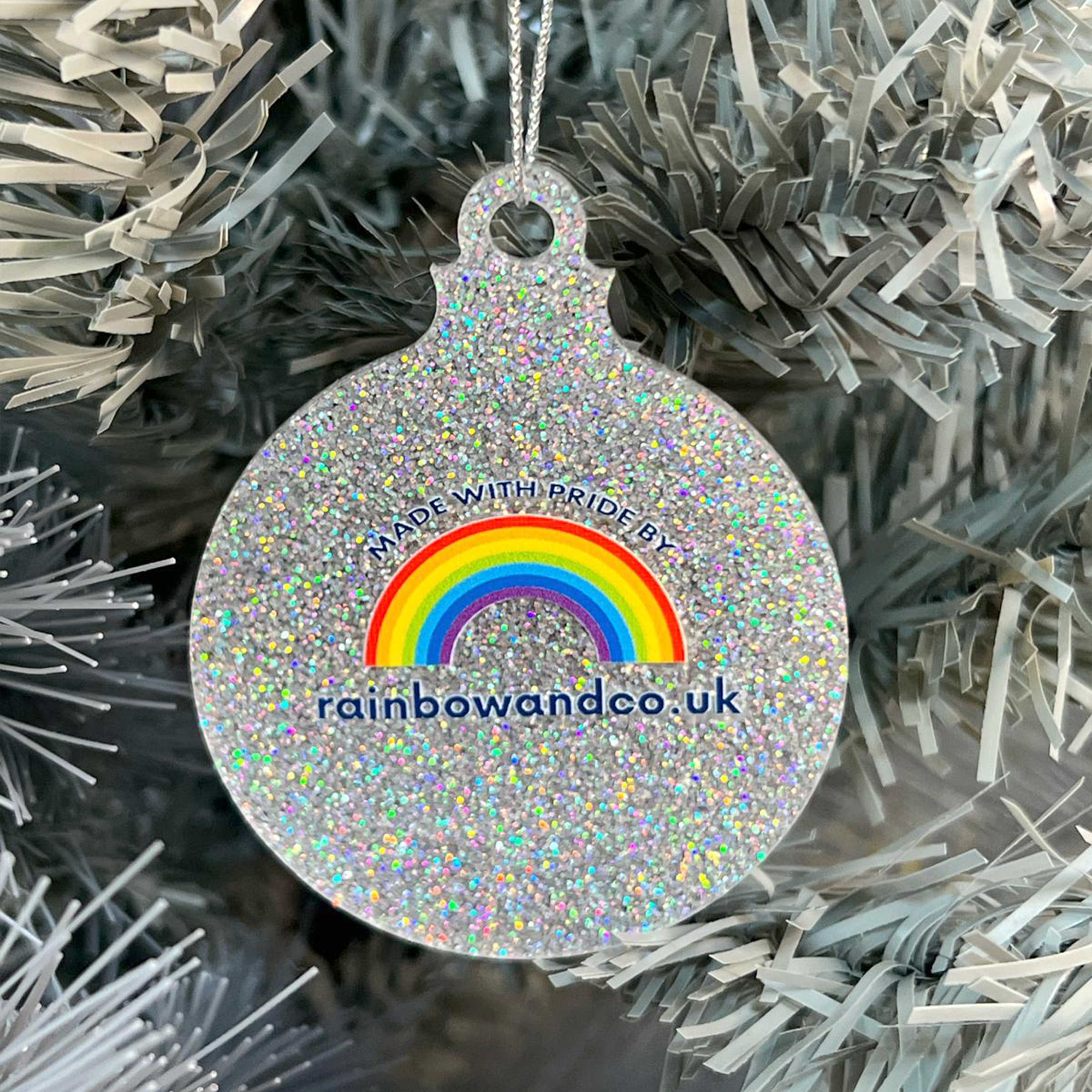 Bisexual Pride Flag Christmas Bauble - Image 2