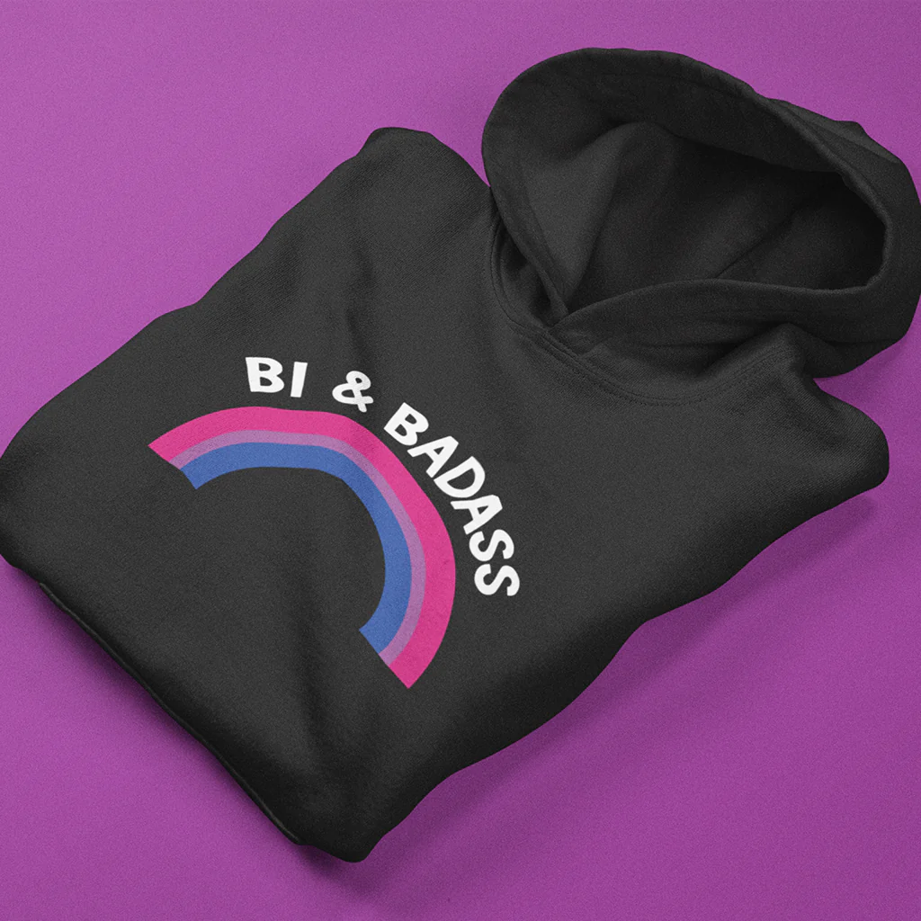 Bisexual Pride Hoodie | Bi & Badass - Image 3