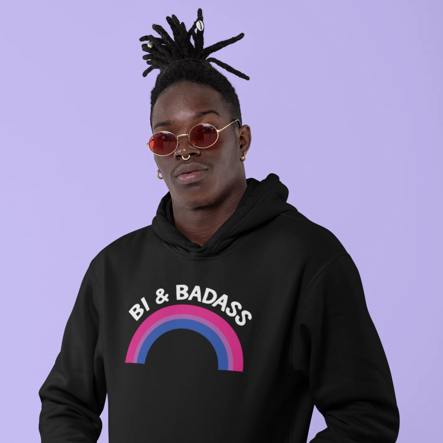 Bisexual Pride Hoodie | Bi & Badass - Image 4