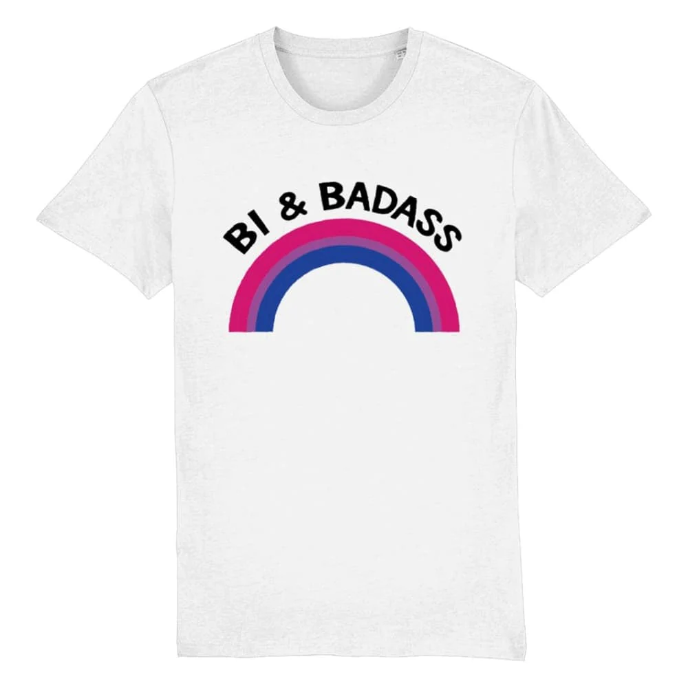 Bisexual Pride T Shirt | Bi & Badass - Image 3