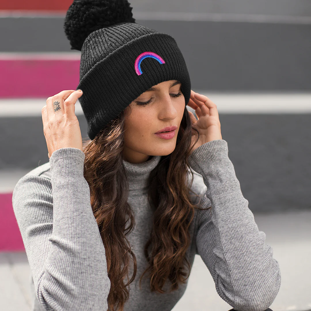 Bisexual Rainbow Beanie Hat - Image 2