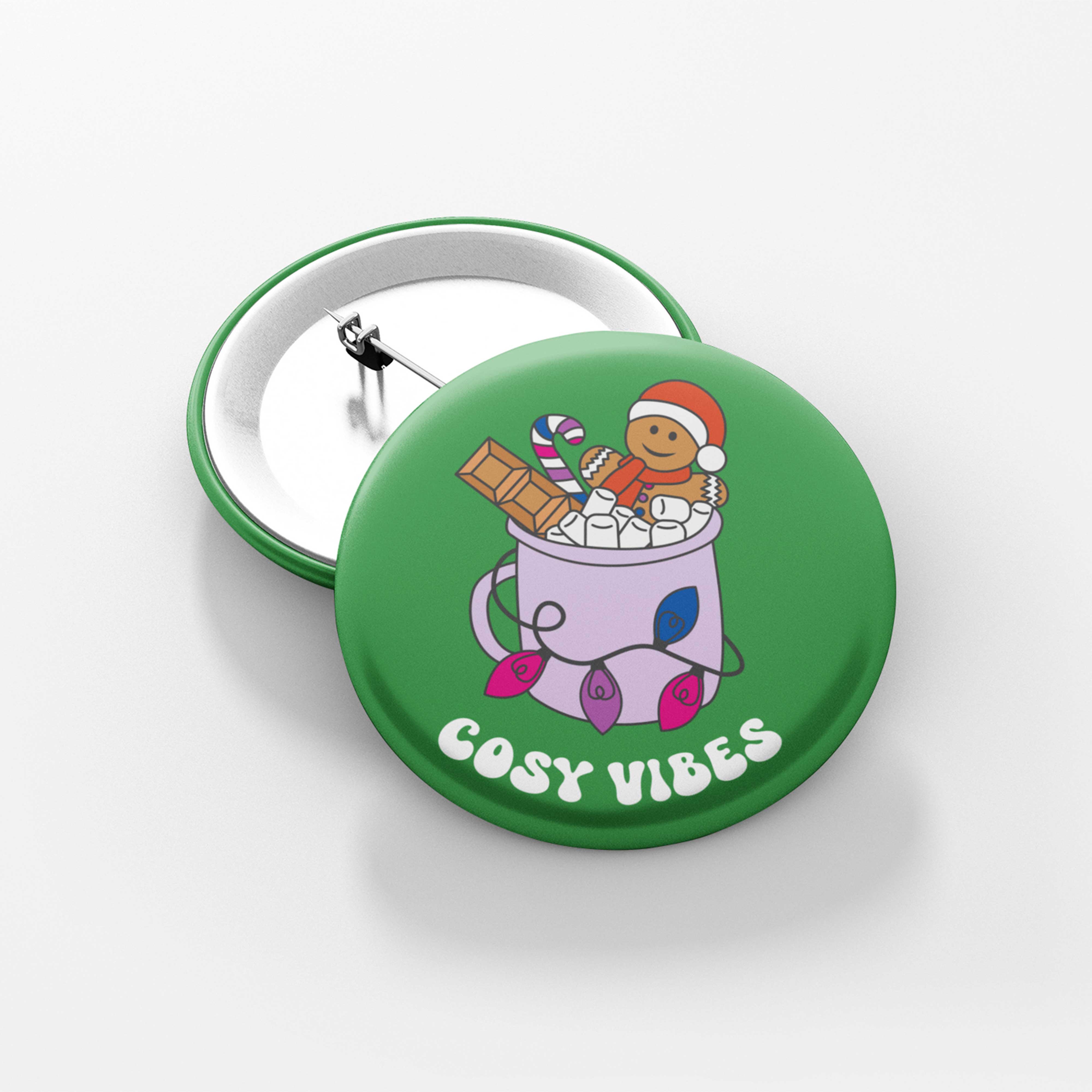 Cosy Vibes Subtle Pride Christmas Badge - Image 2