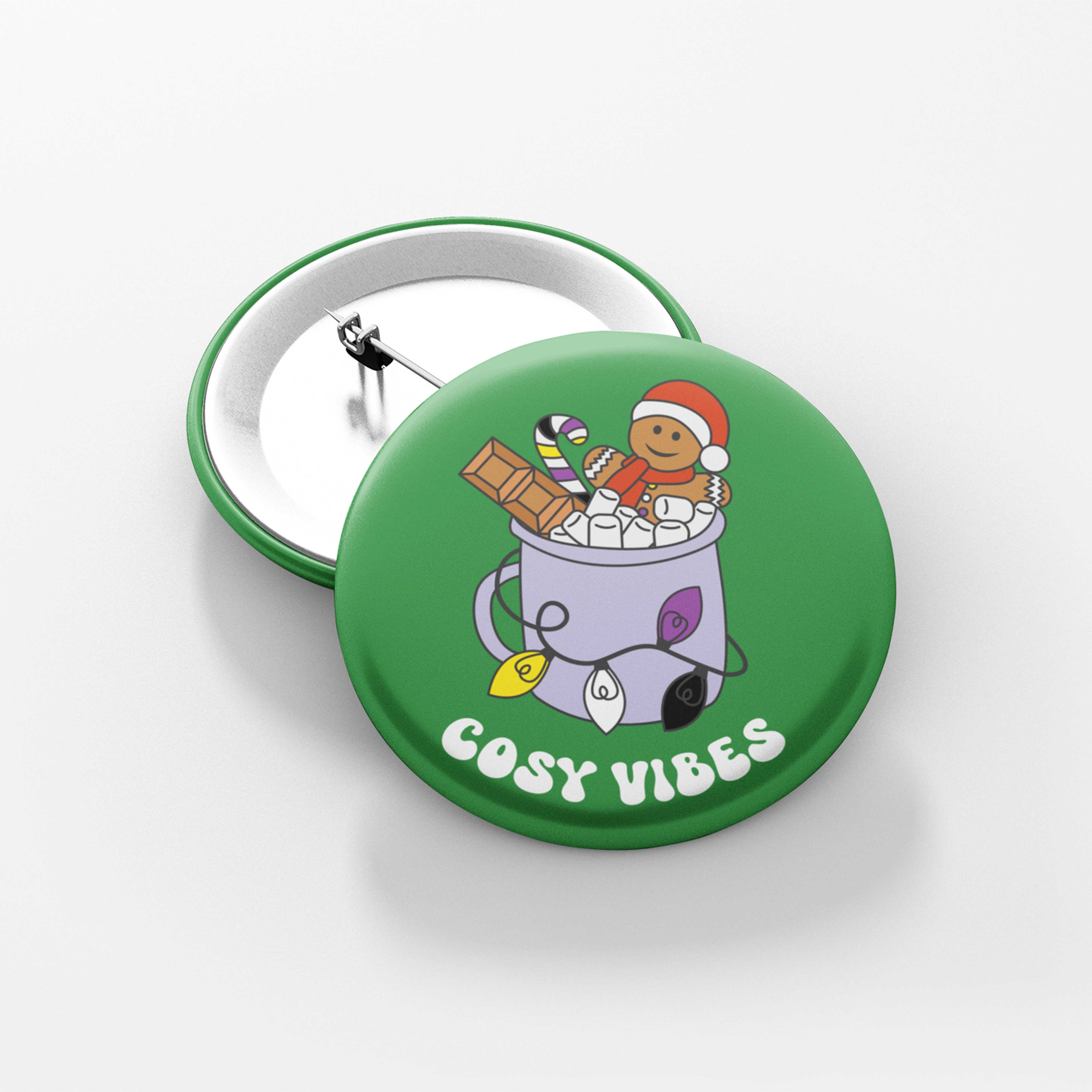 Cosy Vibes Subtle Pride Christmas Badge - Image 5