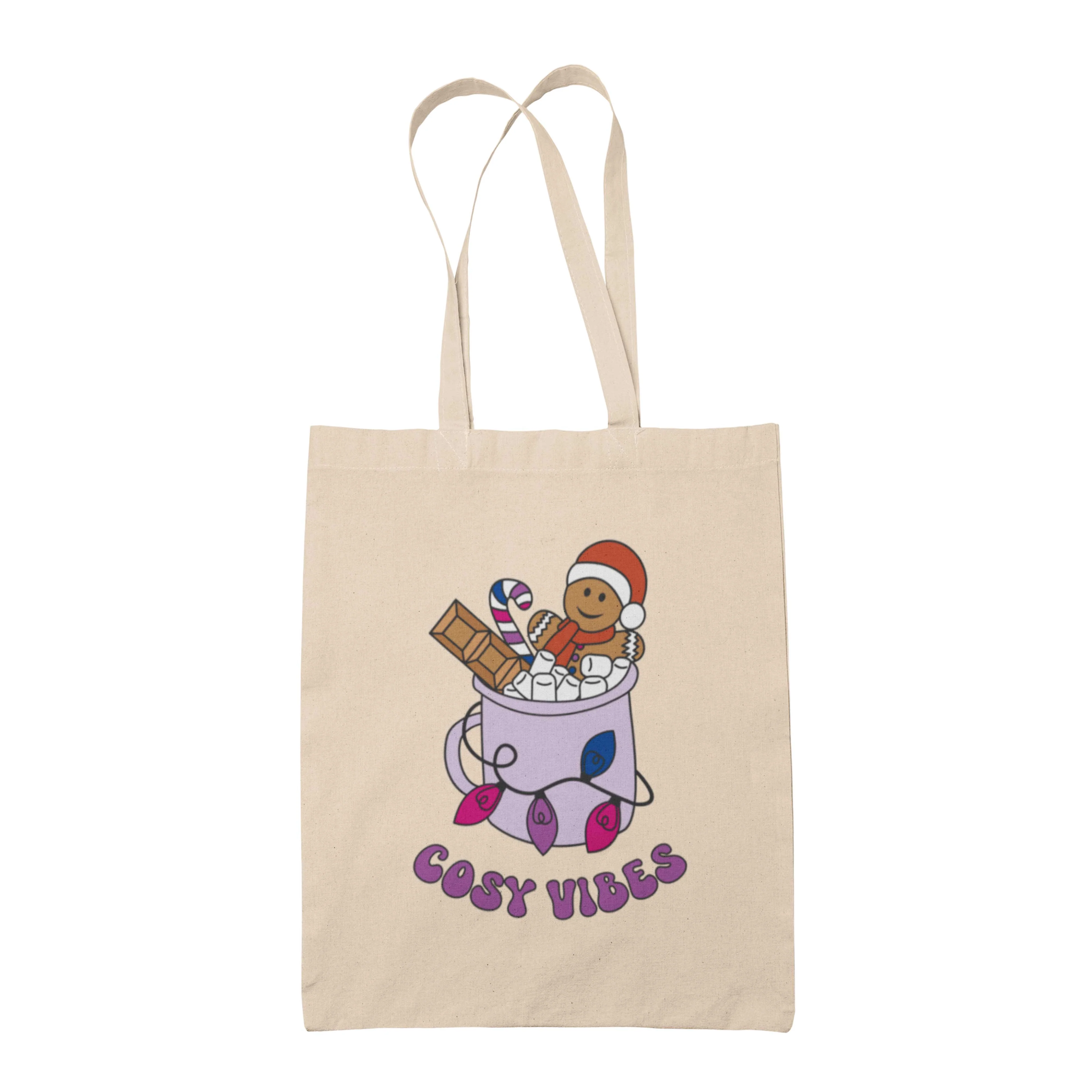 Cosy Vibes Subtle Pride Christmas Tote Bag - Image 4