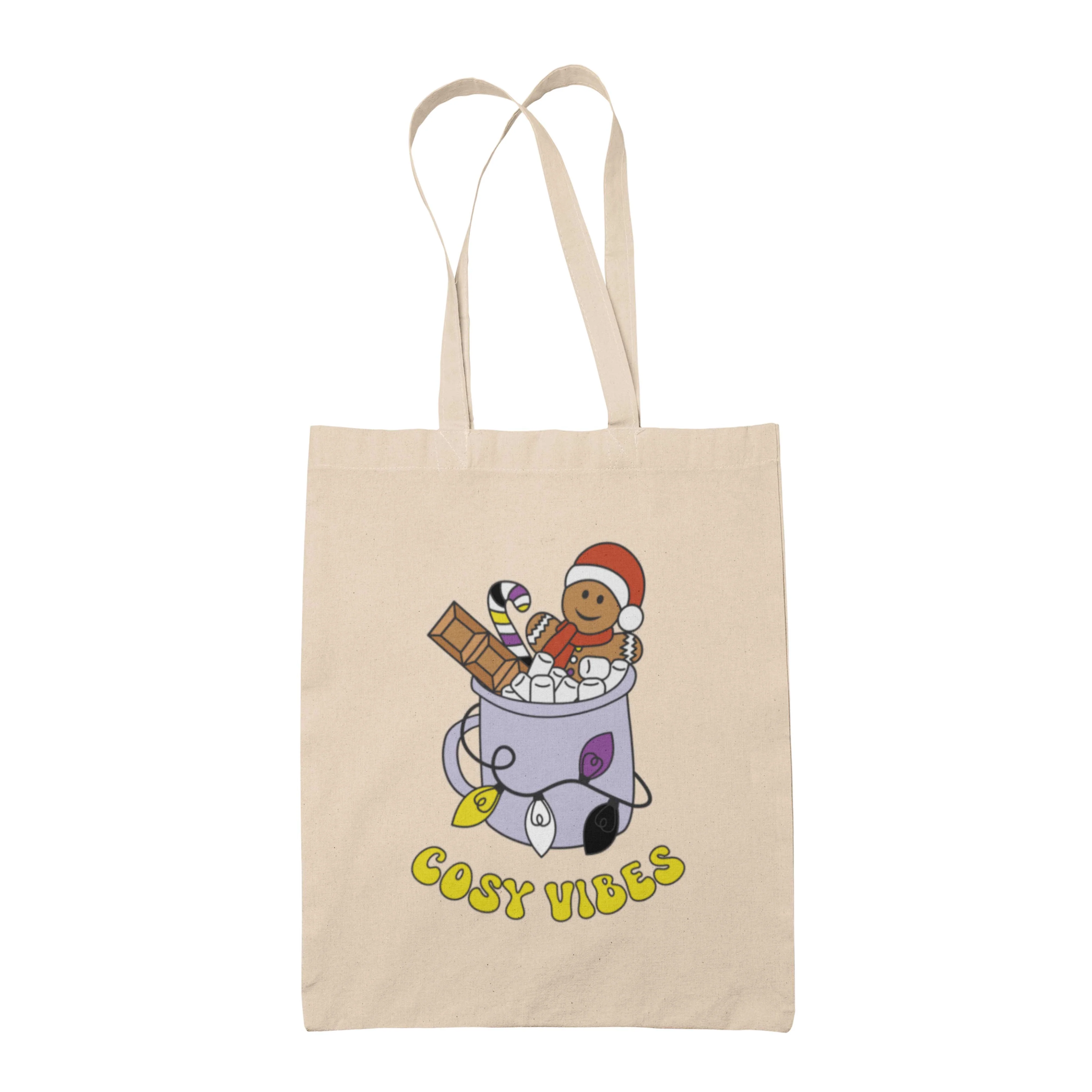 Cosy Vibes Subtle Pride Christmas Tote Bag - Image 6