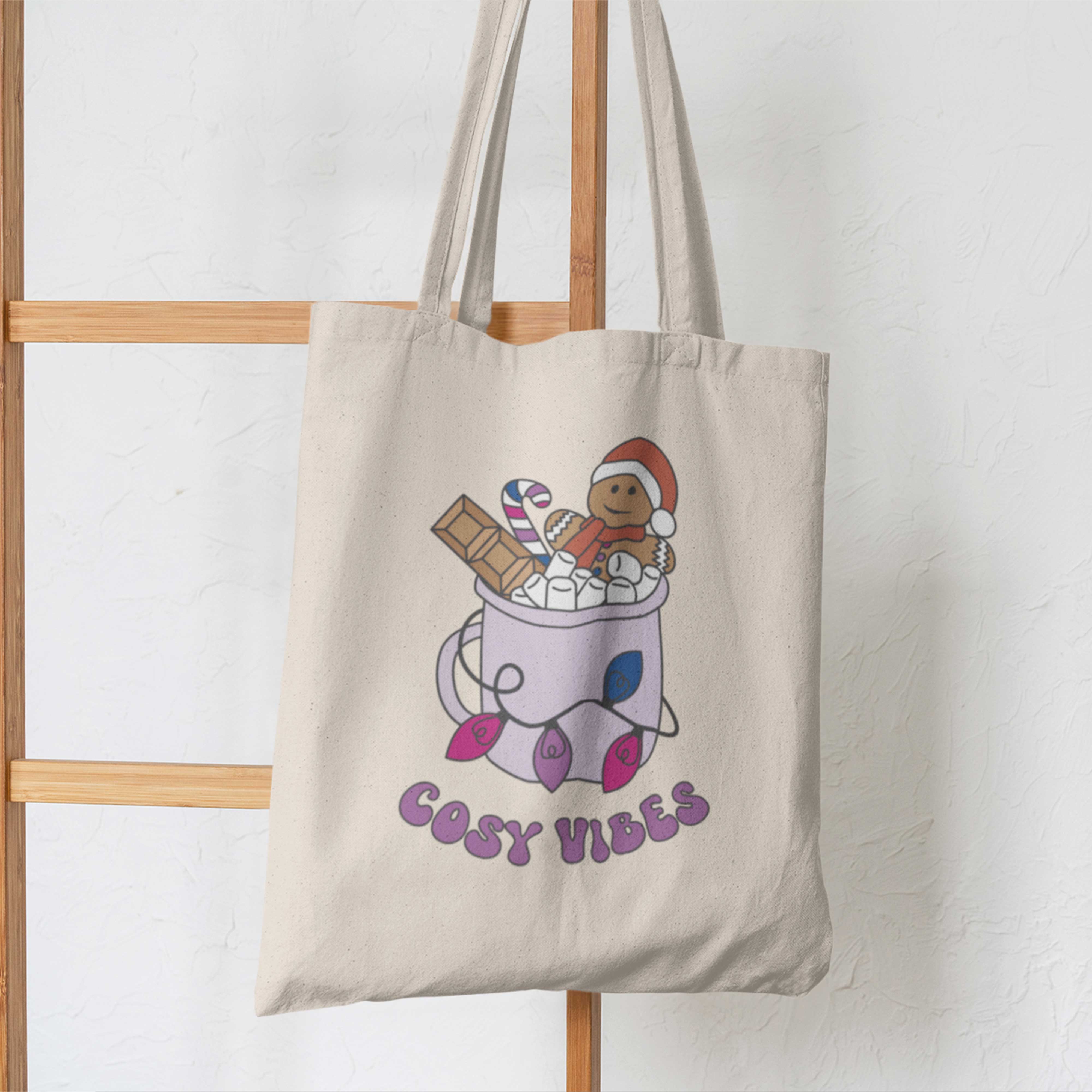 Cosy Vibes Subtle Pride Christmas Tote Bag - Image 8