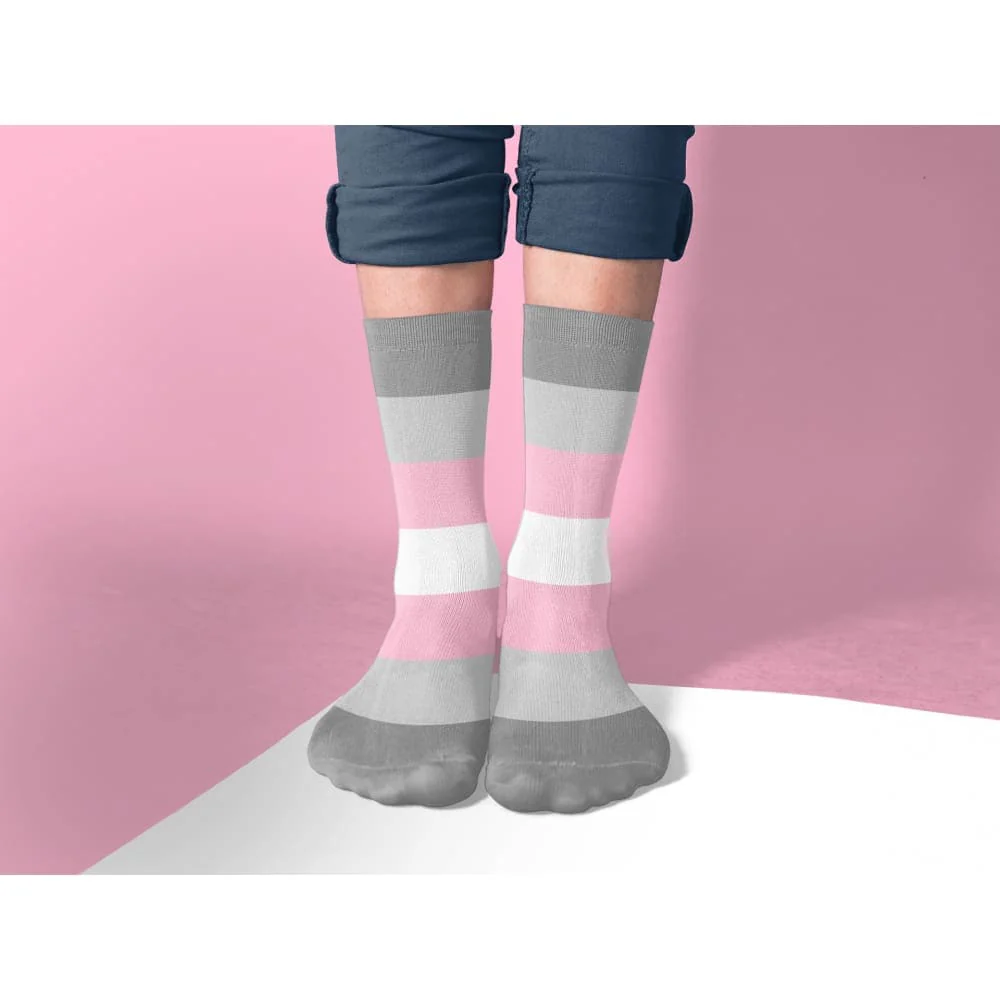 Demigirl Pride Flag Tube Socks - Image 2