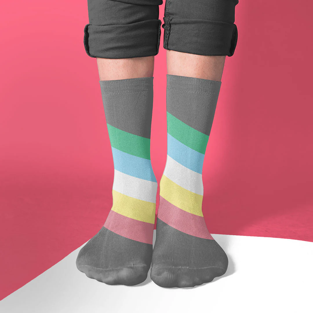 Disability Pride Flag Tube Socks - Image 2