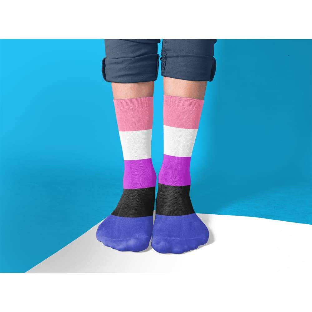 Genderfluid Pride Flag Tube Socks - Image 2