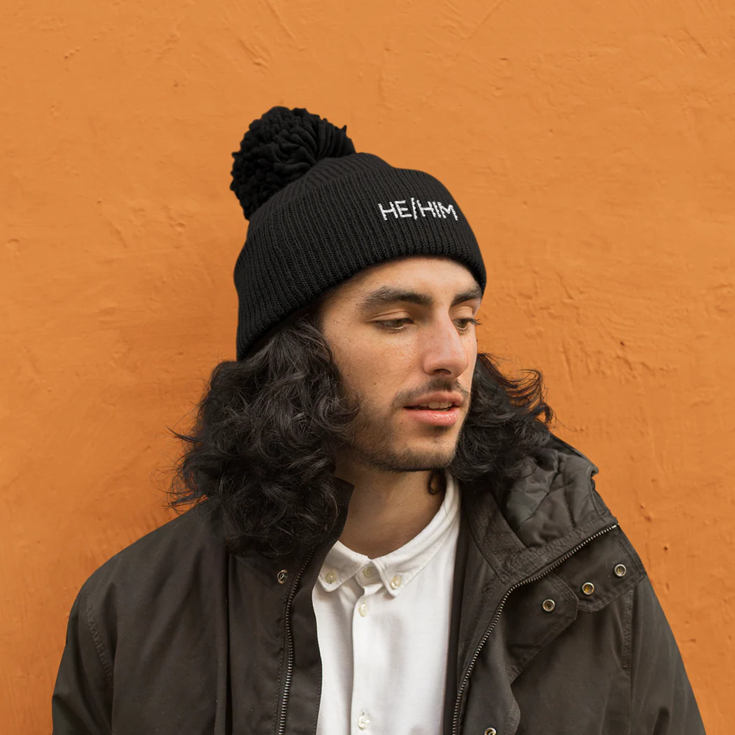 He/Him Pronouns Beanie Hat - Image 6