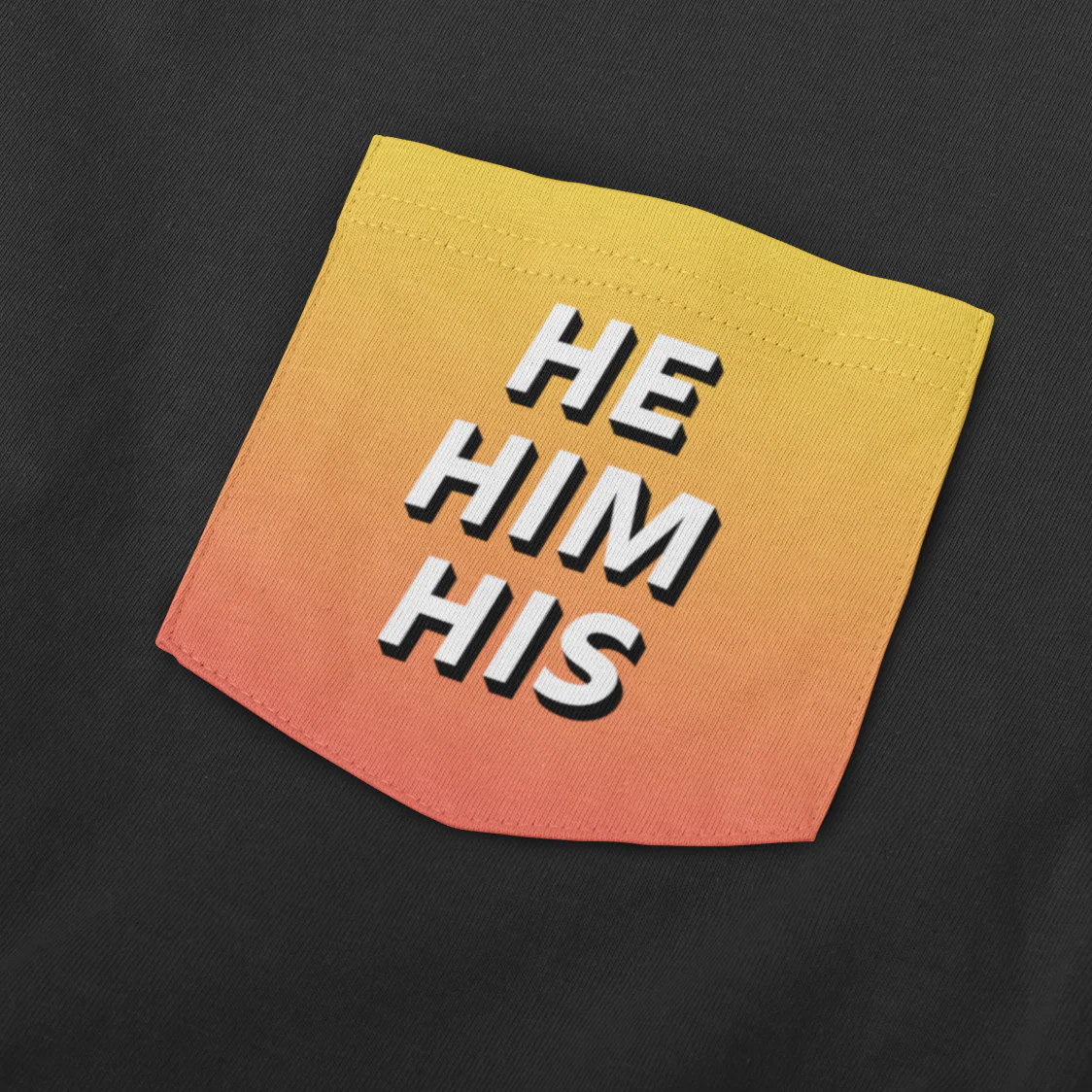 He Him Pronoun Pocket T Shirt - Image 4