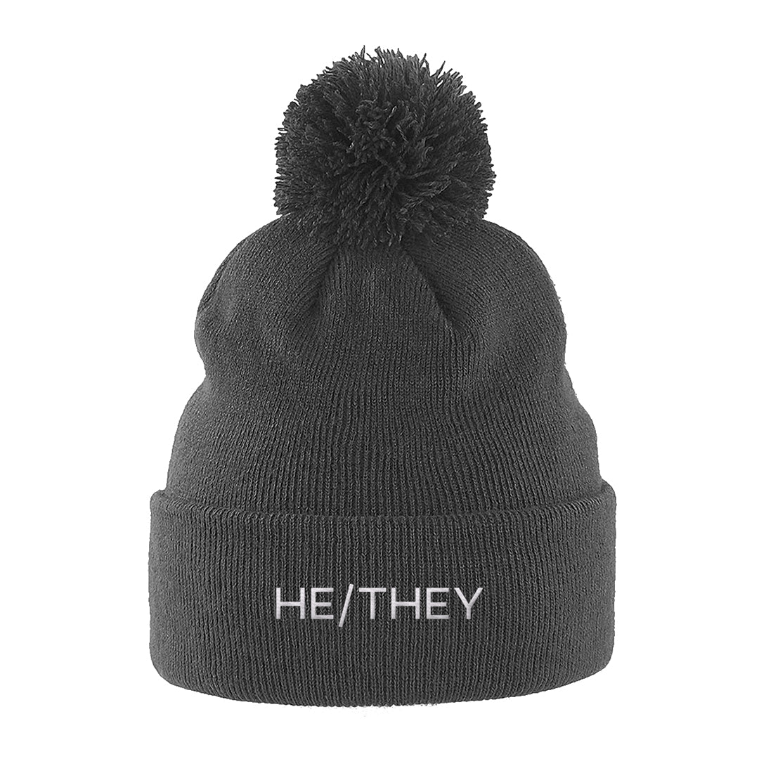 He/They Pronouns Beanie Hat - Image 3