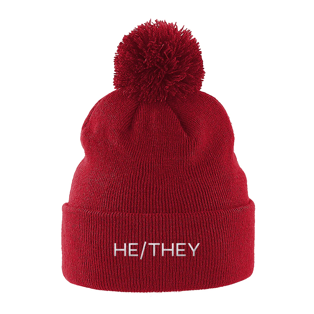 He/They Pronouns Beanie Hat - Image 5