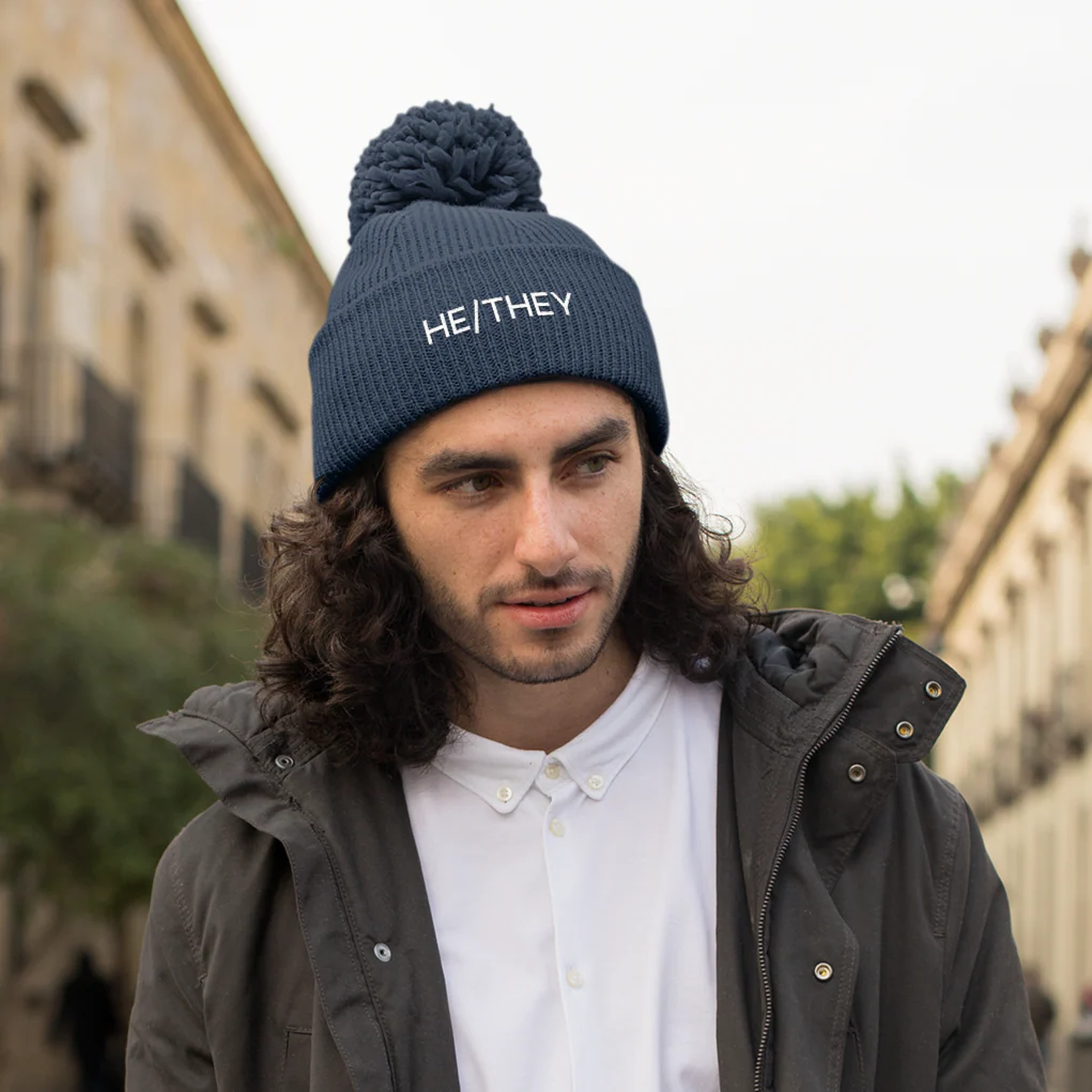 He/They Pronouns Beanie Hat - Image 6