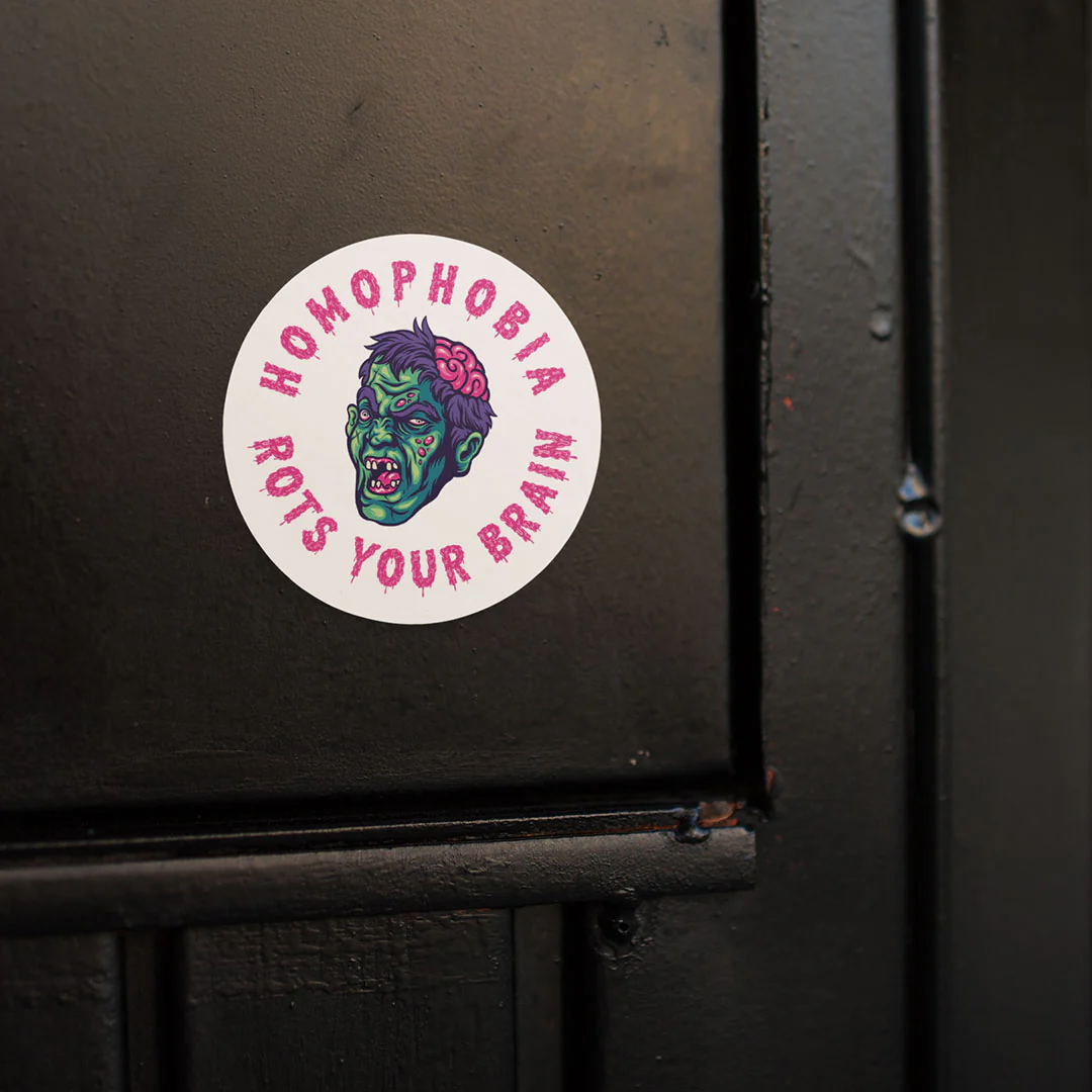 Homophobia Rots Your Brain Gloss Sticker - Image 5