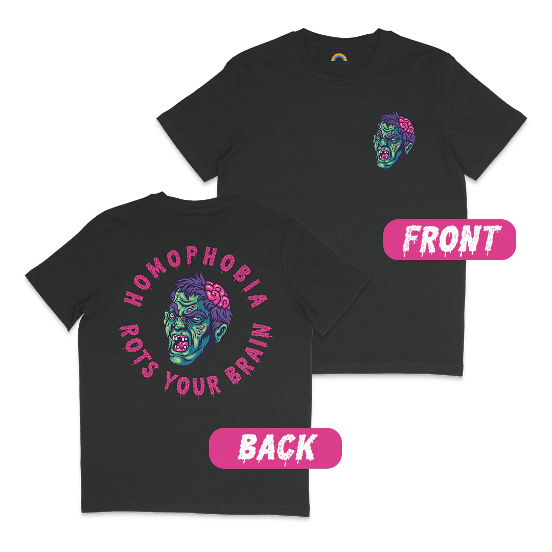 Homophobia Rots Your Brain Halloween Pride Shirt - Image 4