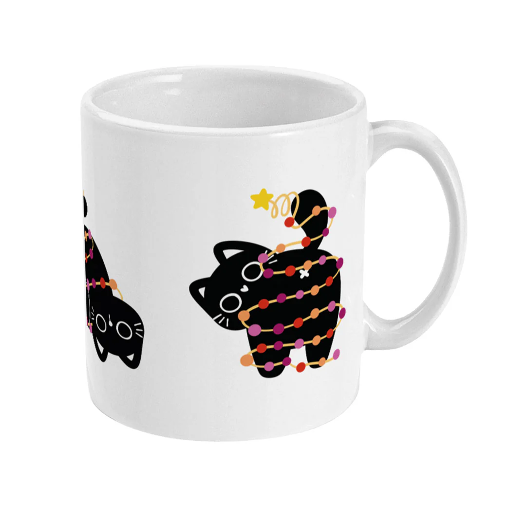 Lesbian Cat Christmas Coffee Mug - Image 3