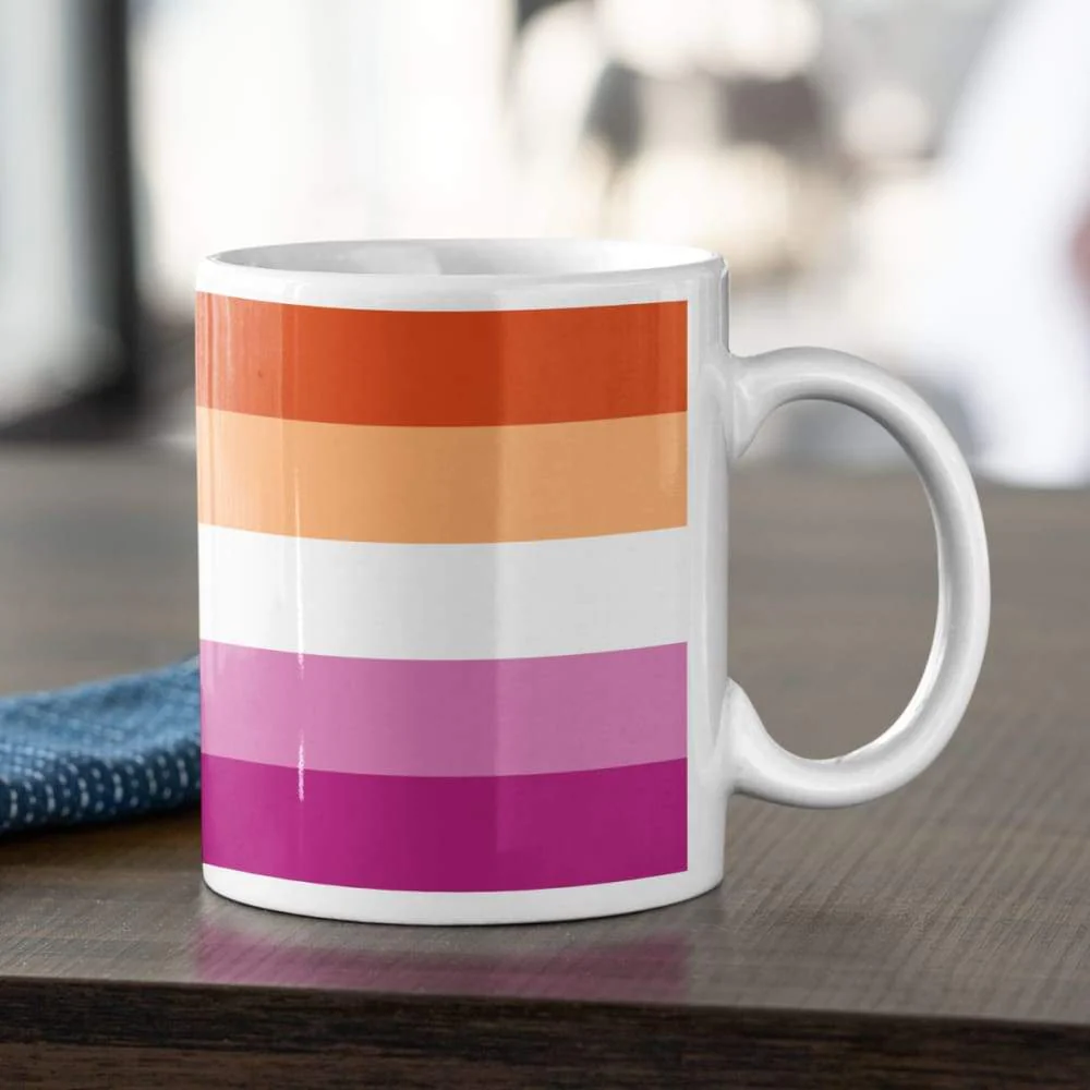 Lesbian Pride Flag Coffee Mug - Image 4