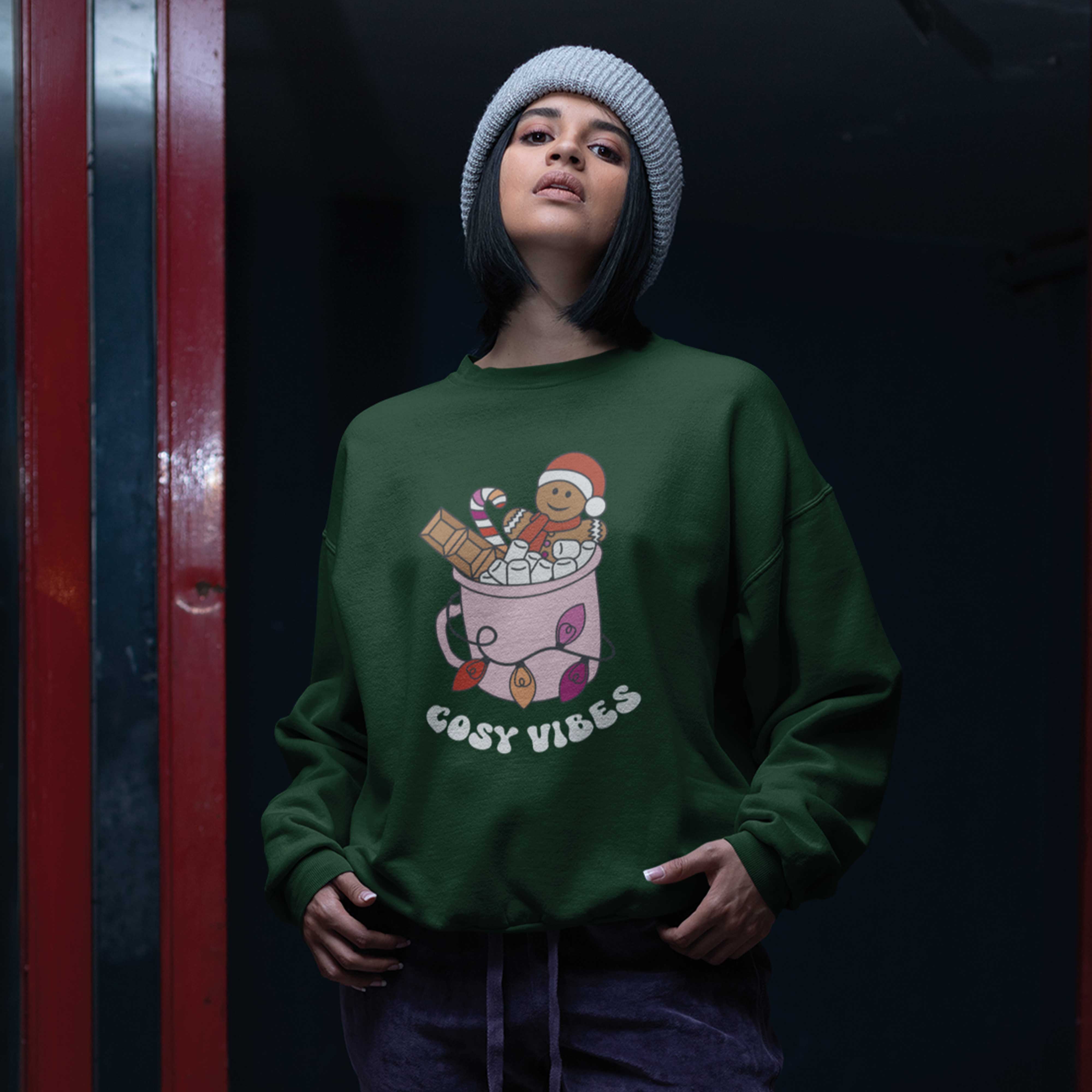Lesbian Cosy Vibes Subtle Pride Christmas Jumper - Image 3