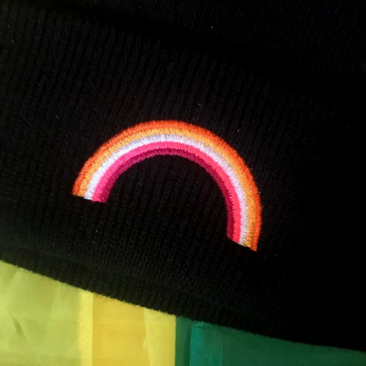 Lesbian Rainbow Beanie Hat - Image 2