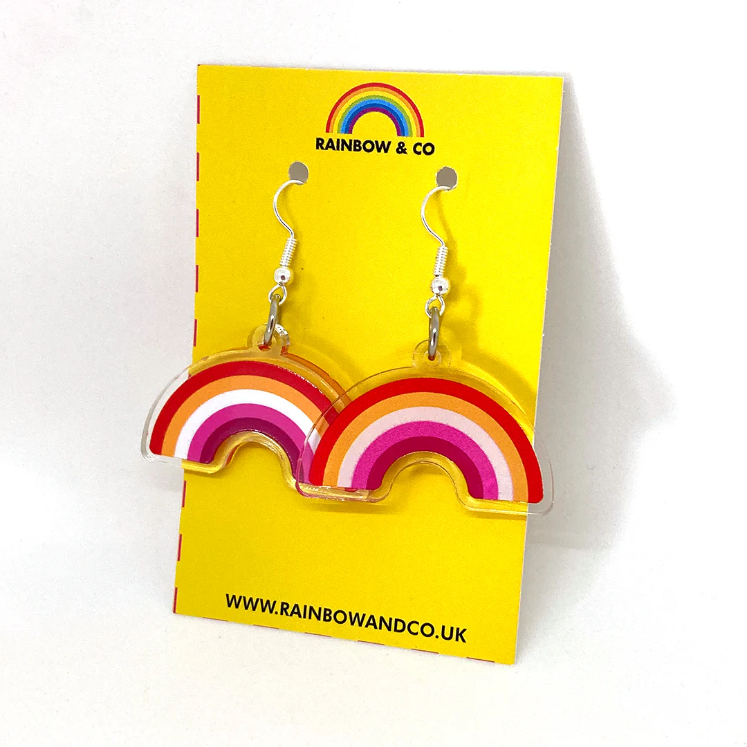 Lesbian Rainbow Pride Earrings - Image 4