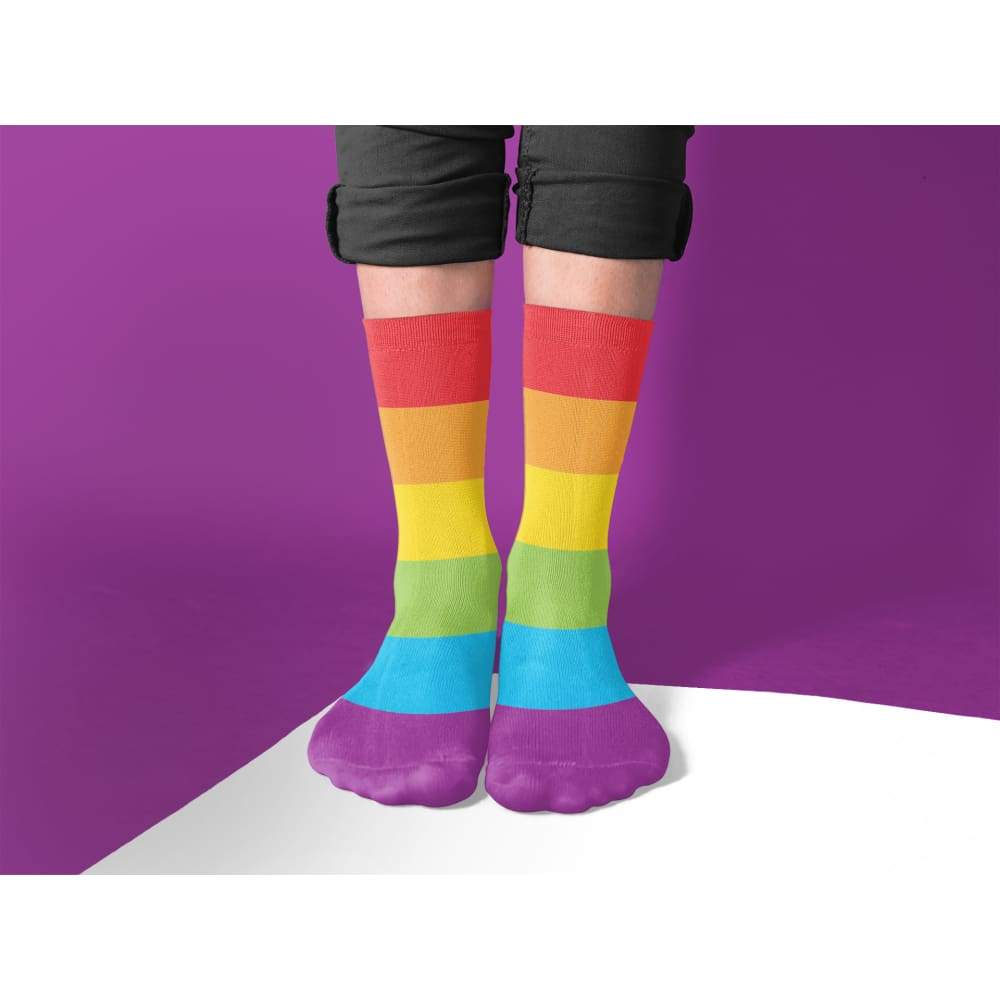 LGBTQ Pride Rainbow Flag Tube Socks - Image 2