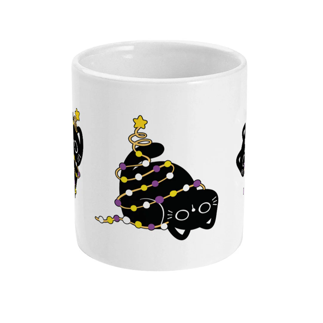 Non Binary Cat Christmas Coffee Mug - Image 2