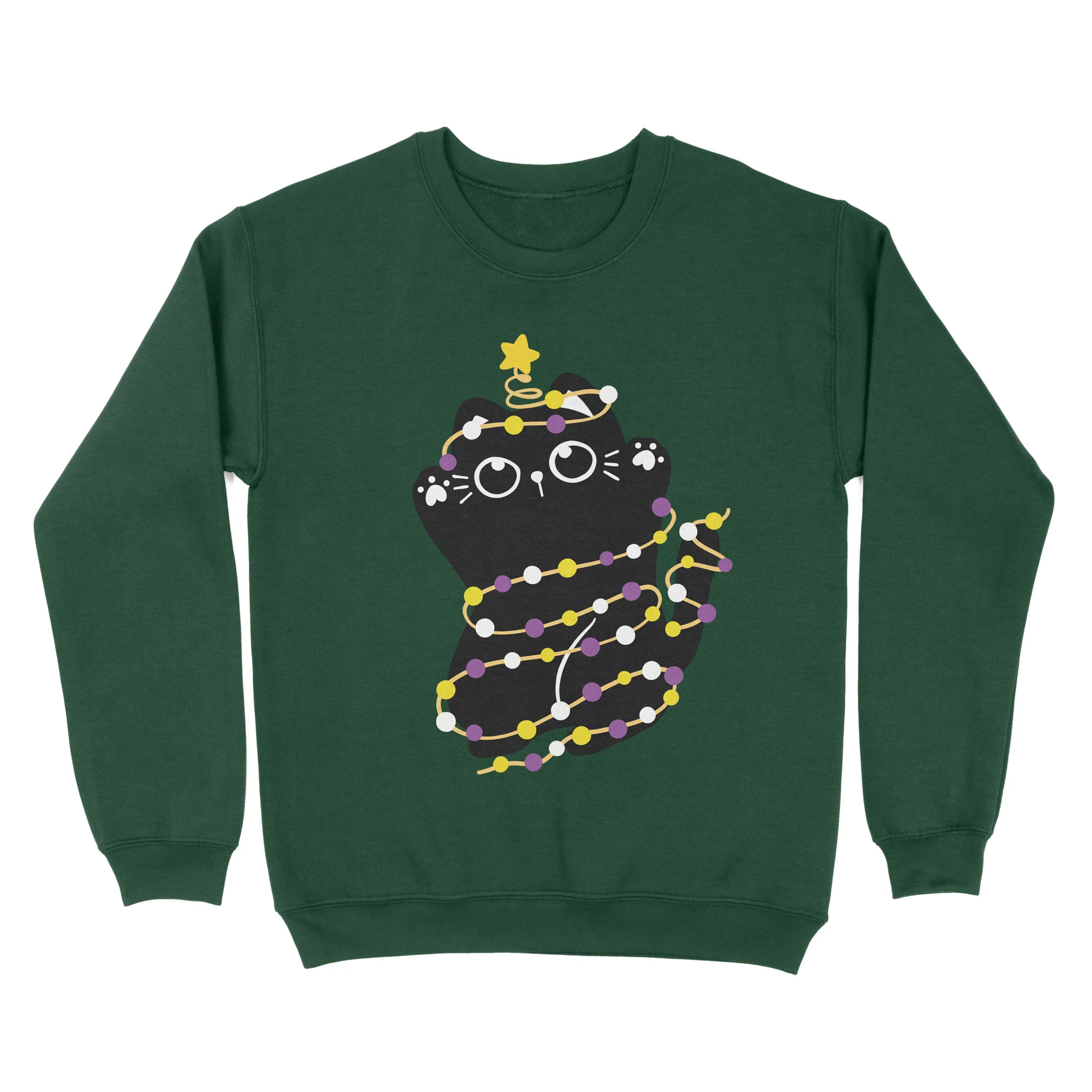 Non Binary Cat Christmas Jumper - Image 2