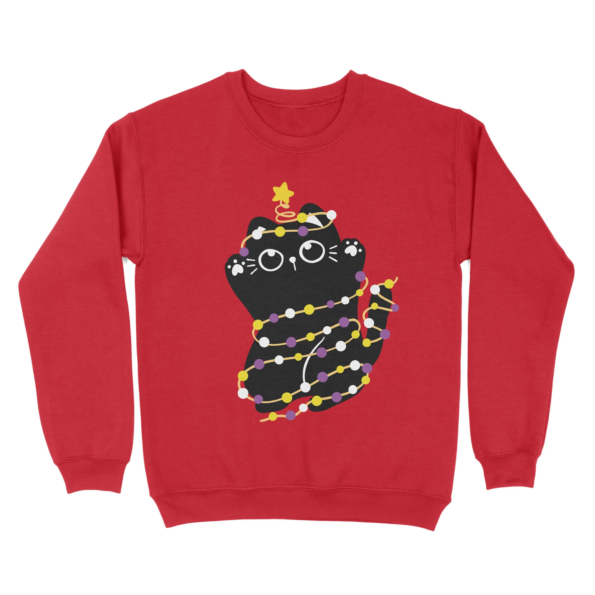 Non Binary Cat Christmas Jumper - Image 3