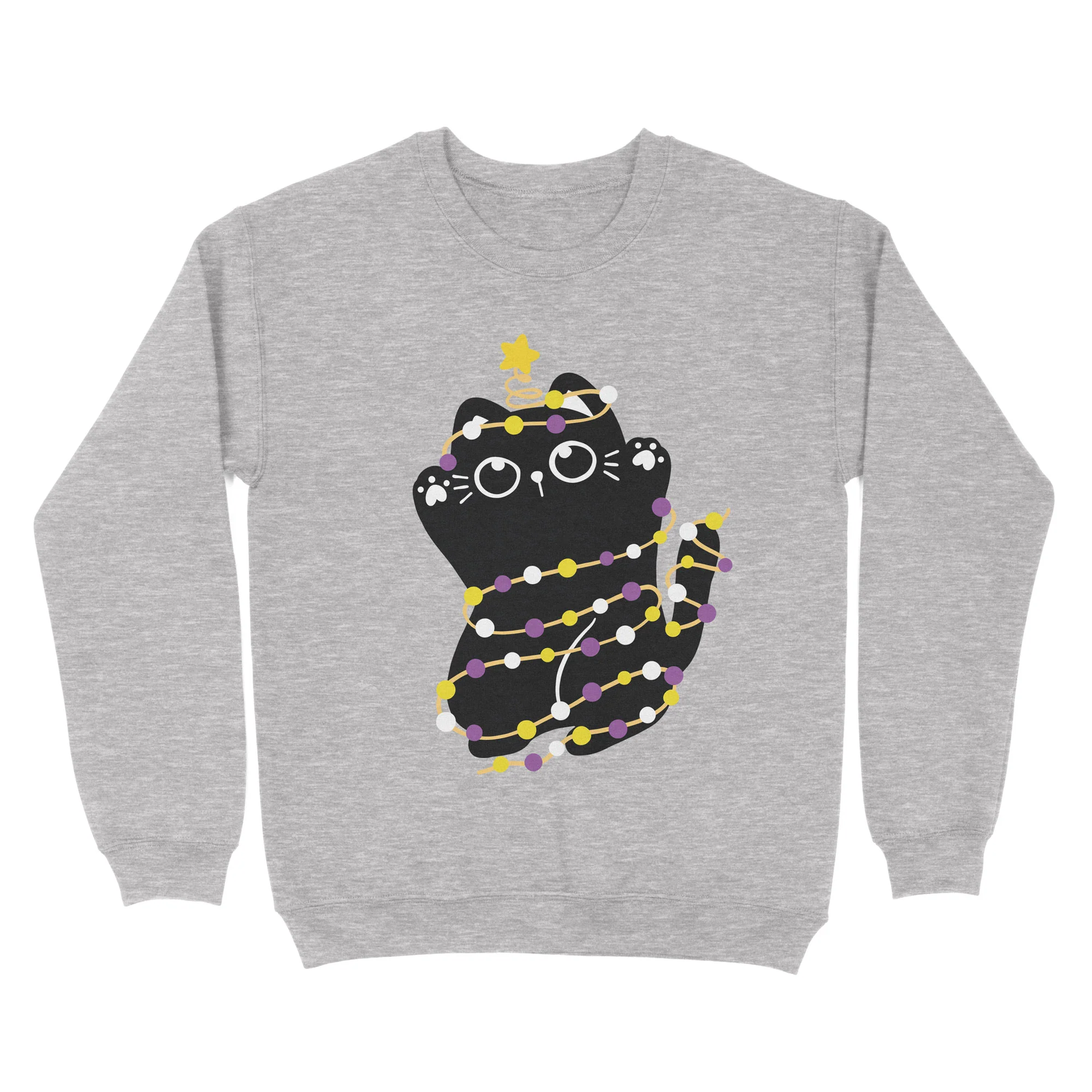 Non Binary Cat Christmas Jumper - Image 4