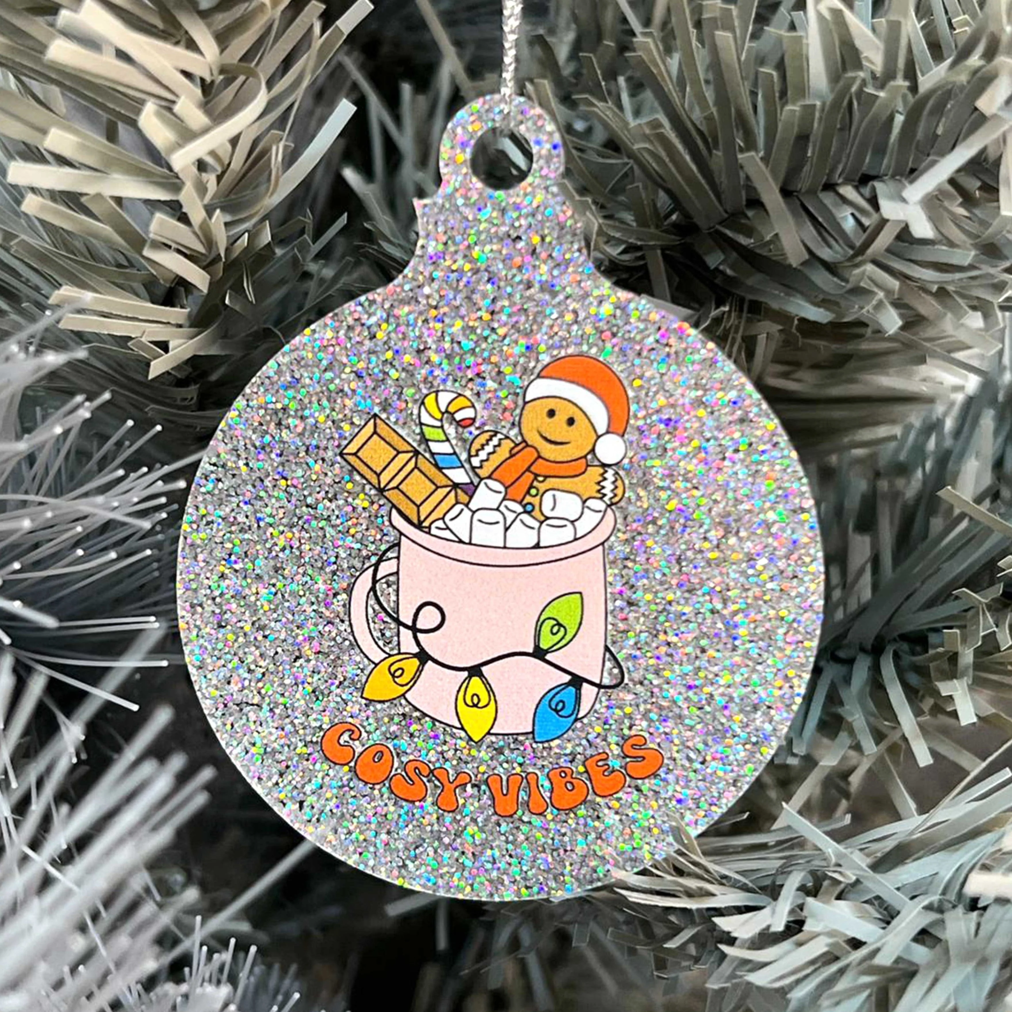 Non Binary Cosy Vibes Subtle Christmas Bauble - Image 3