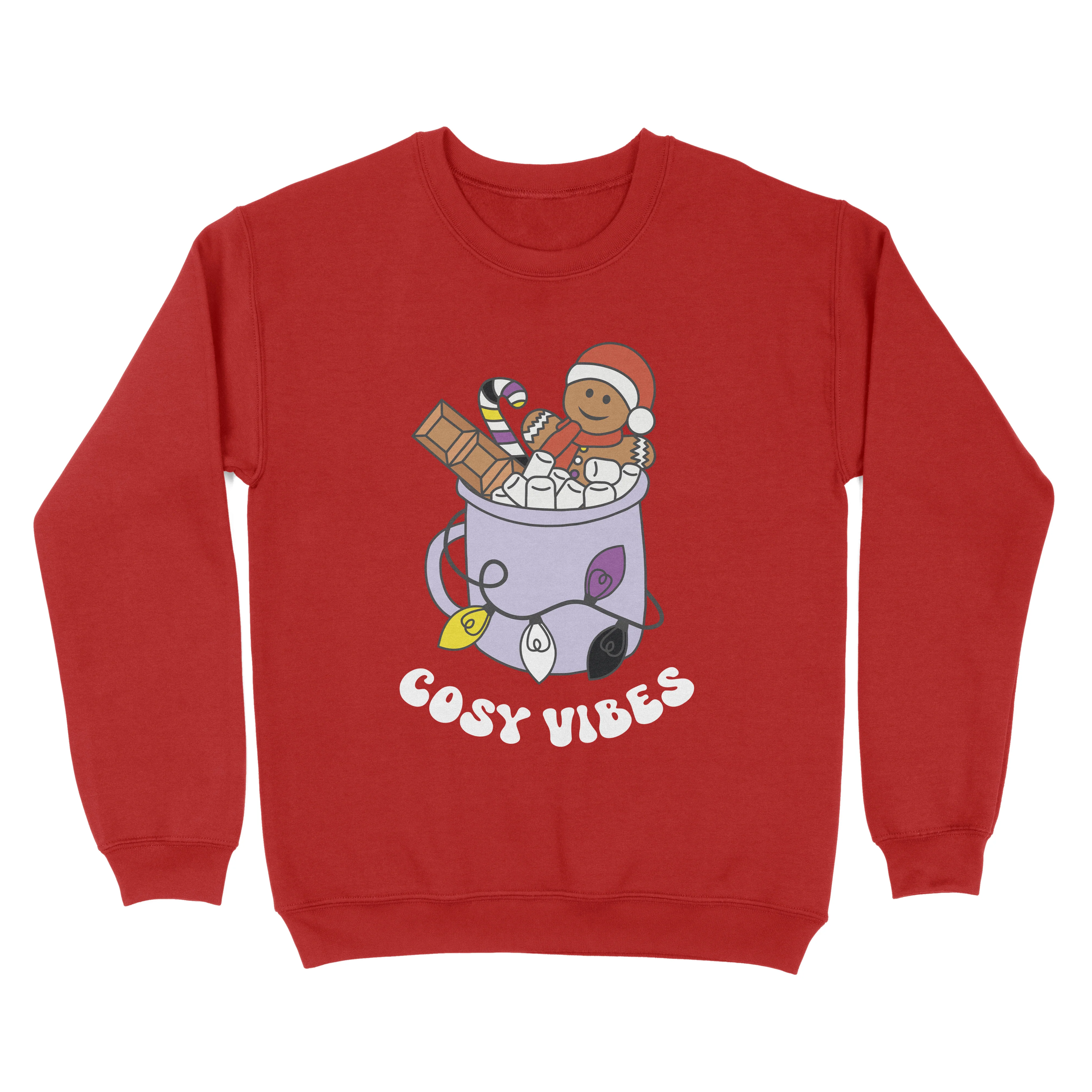 Non Binary Cosy Vibes Subtle Pride Christmas Jumper - Image 2