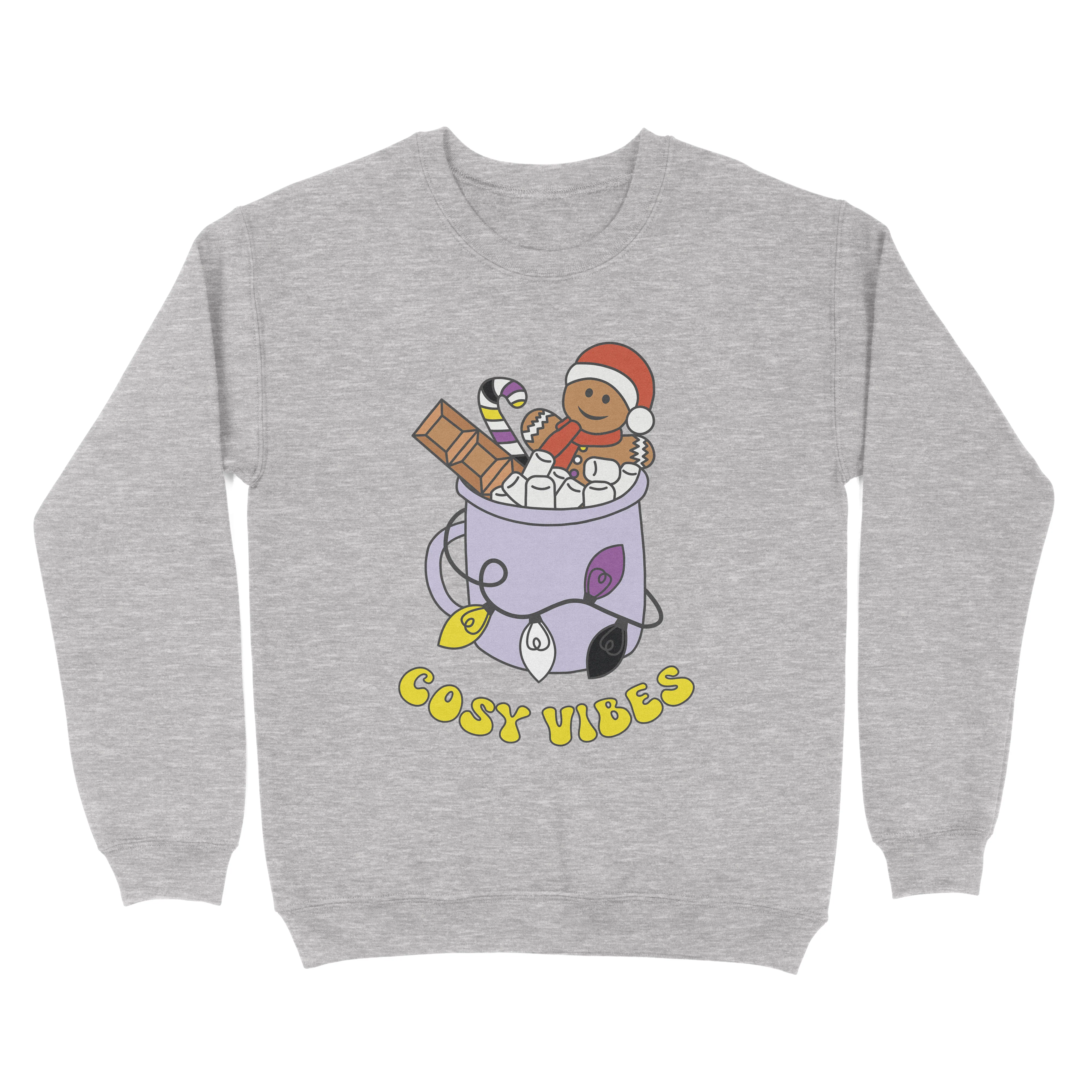 Non Binary Cosy Vibes Subtle Pride Christmas Jumper - Image 4