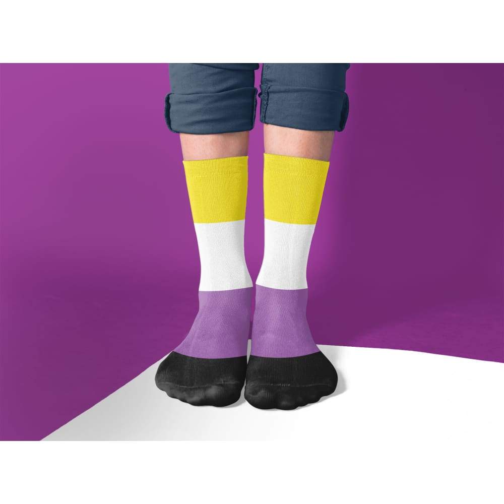 Non Binary Pride Flag Tube Socks - Image 2