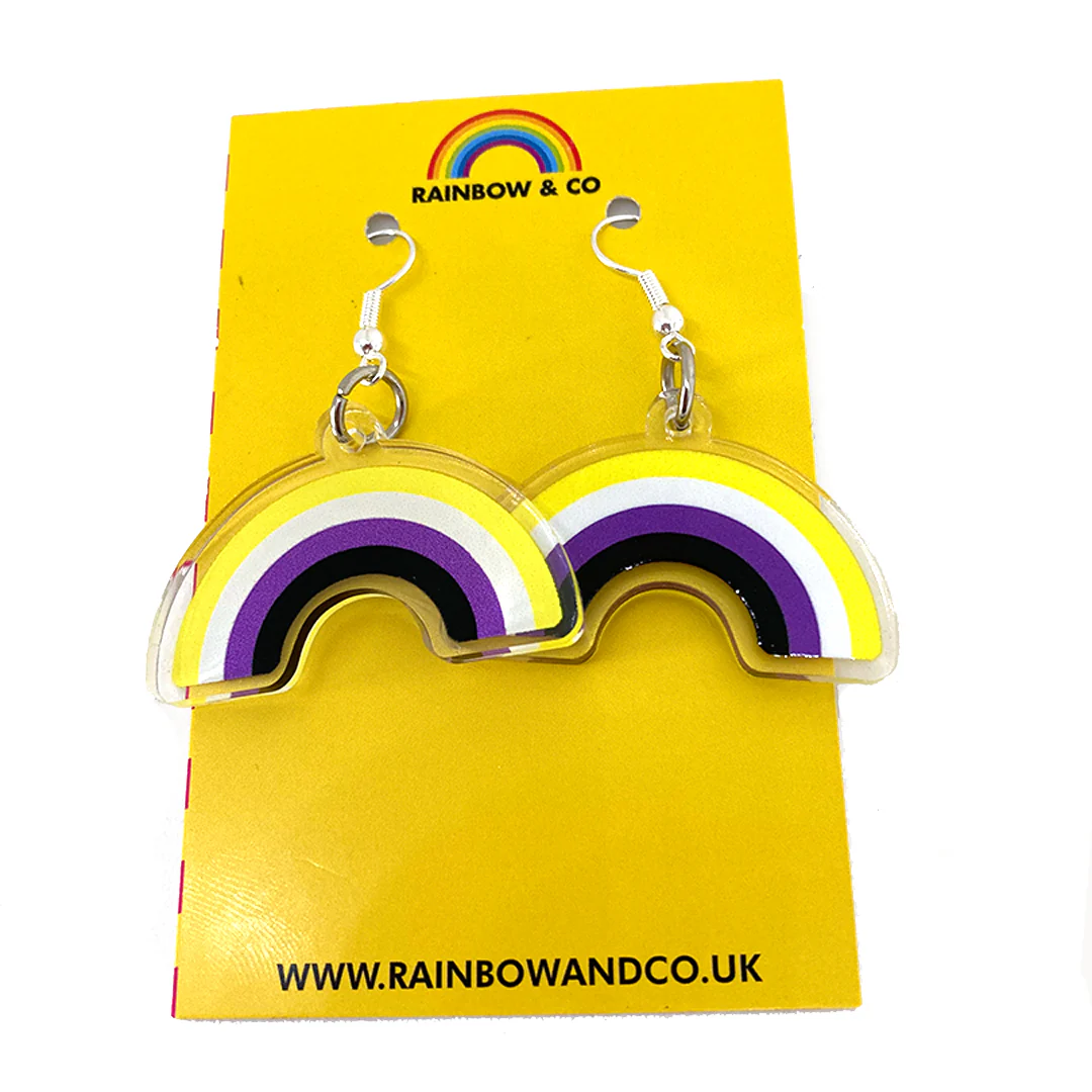 Non Binary Rainbow Pride Earrings - Image 4