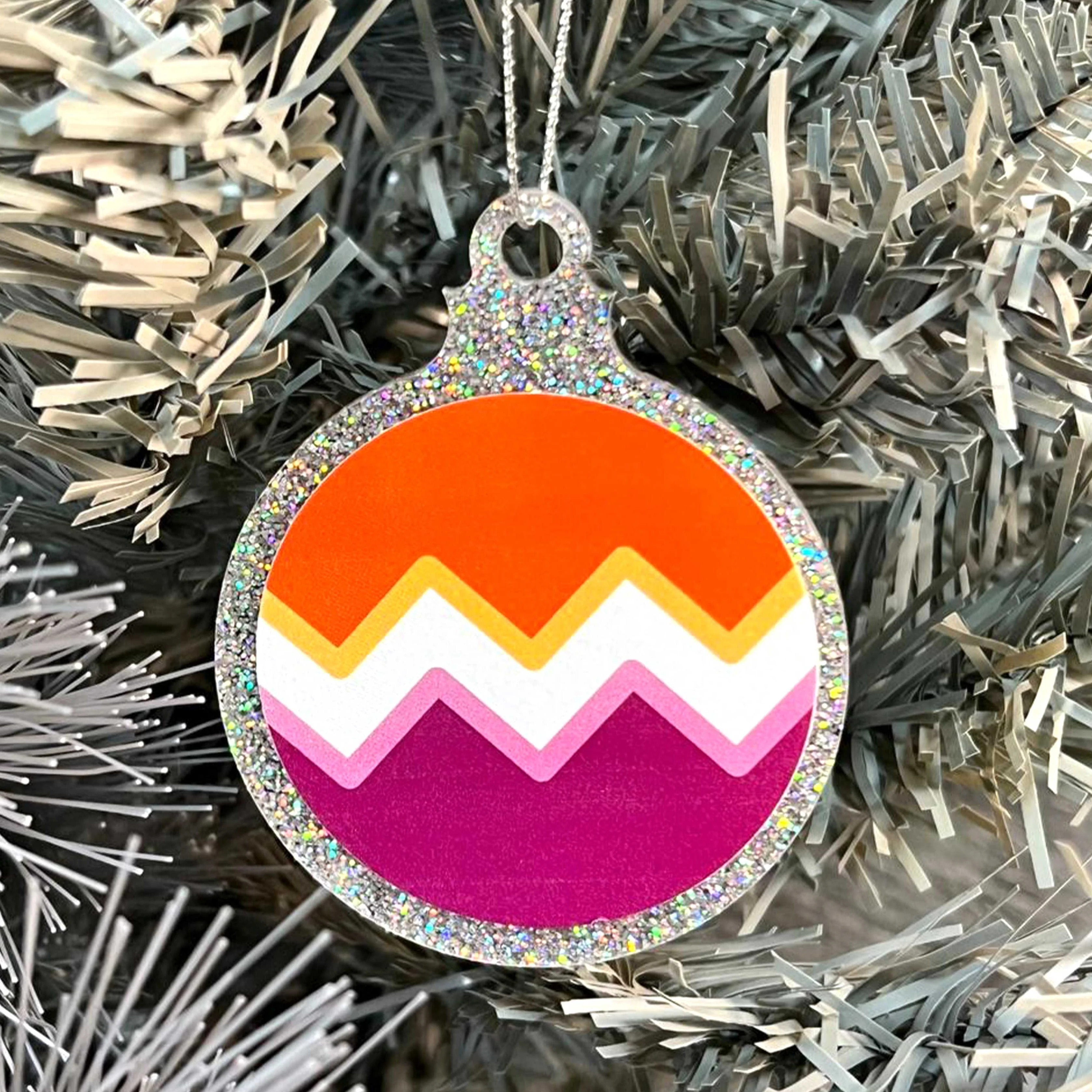 Pansexual Pride Flag Christmas Bauble - Image 5