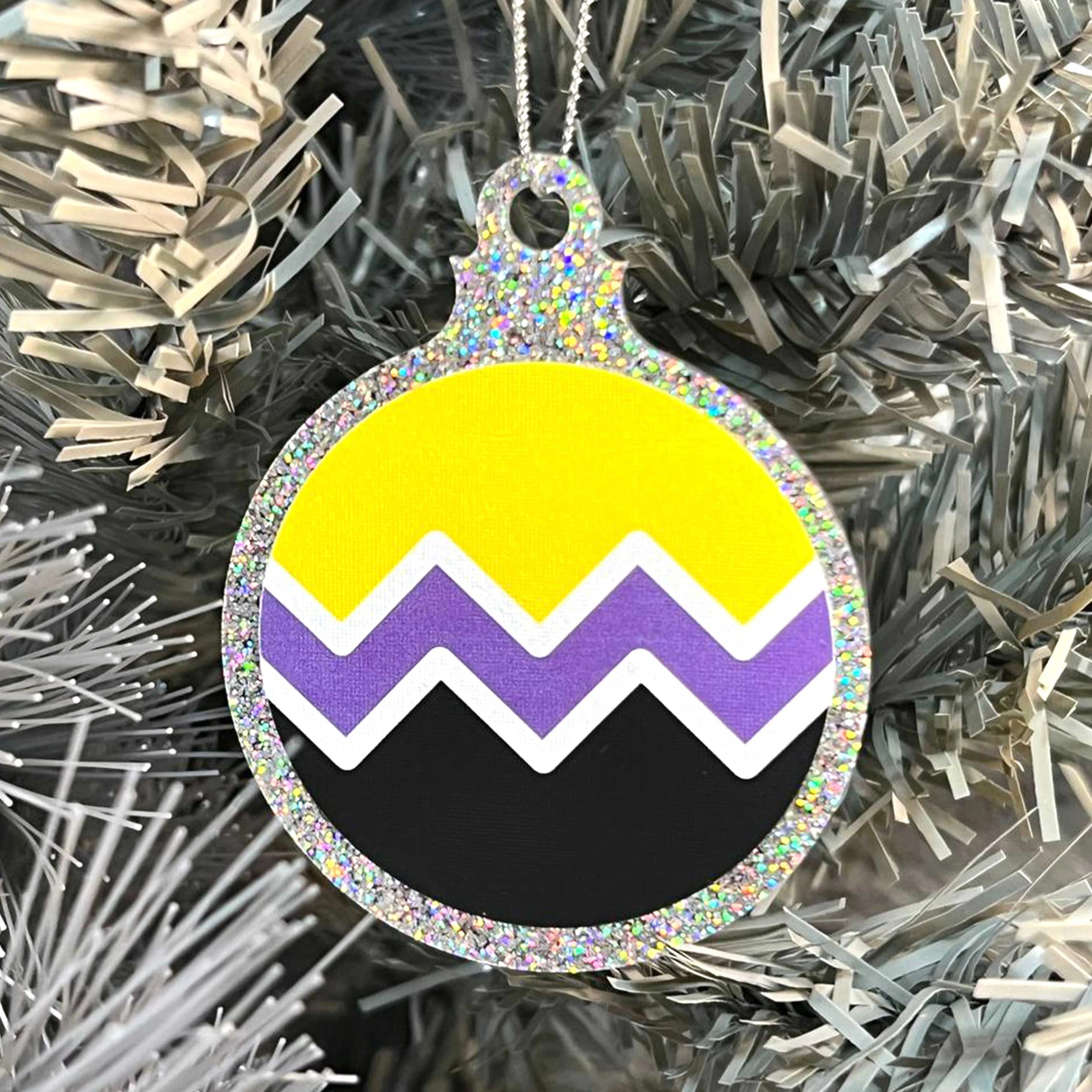 Pansexual Pride Flag Christmas Bauble - Image 7