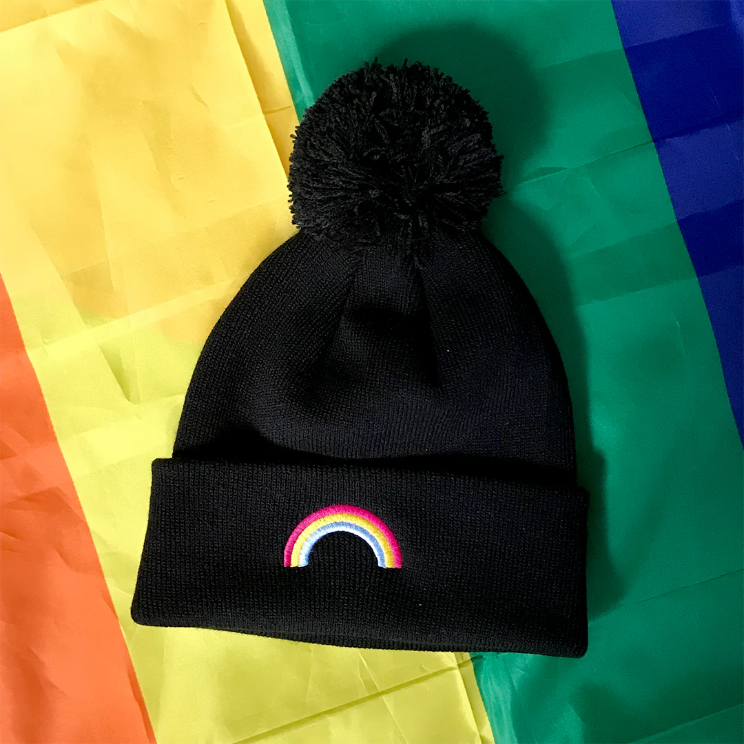 Pansexual Rainbow Beanie Hat - Image 3
