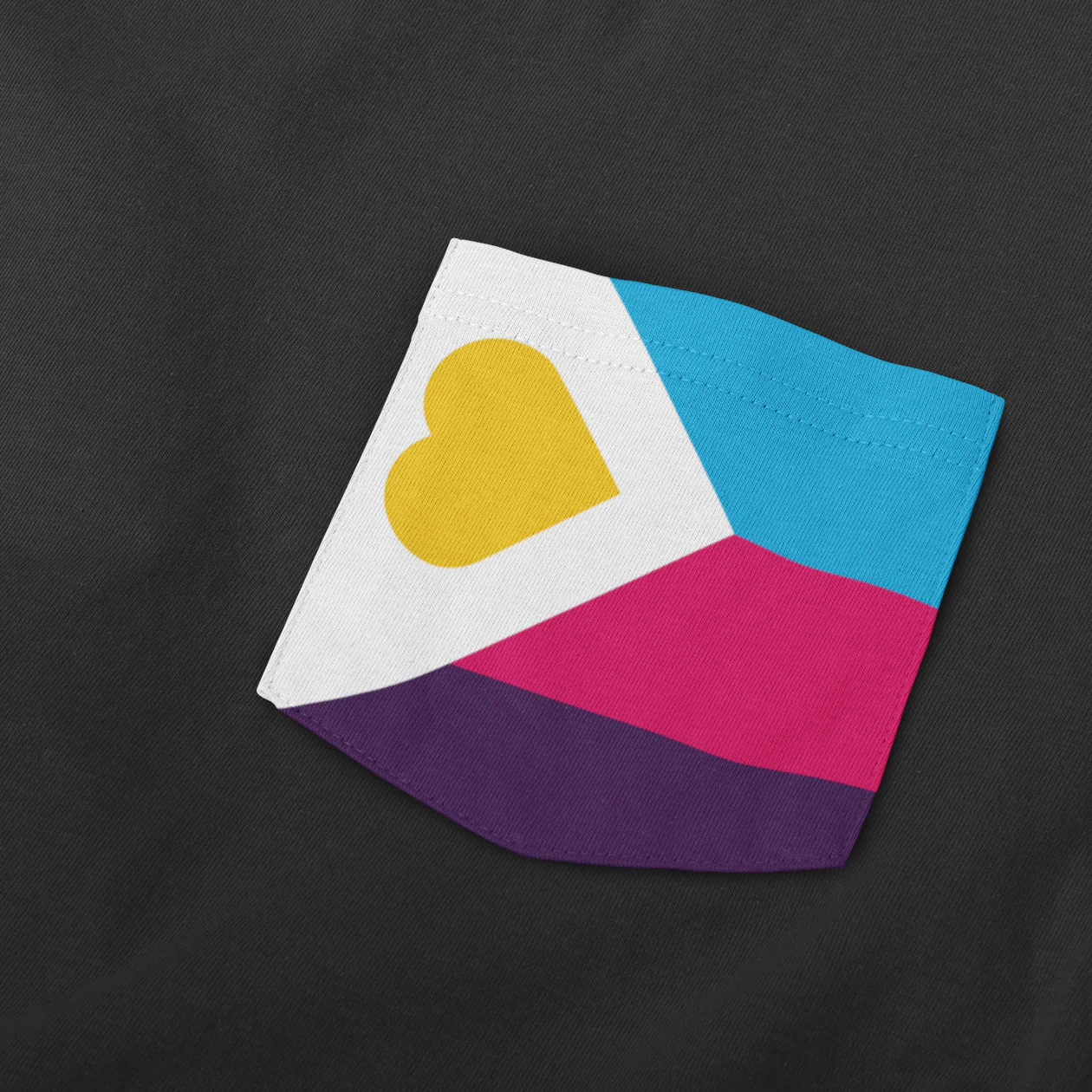 Polyamory Pride Flag Pocket T Shirt - Image 2