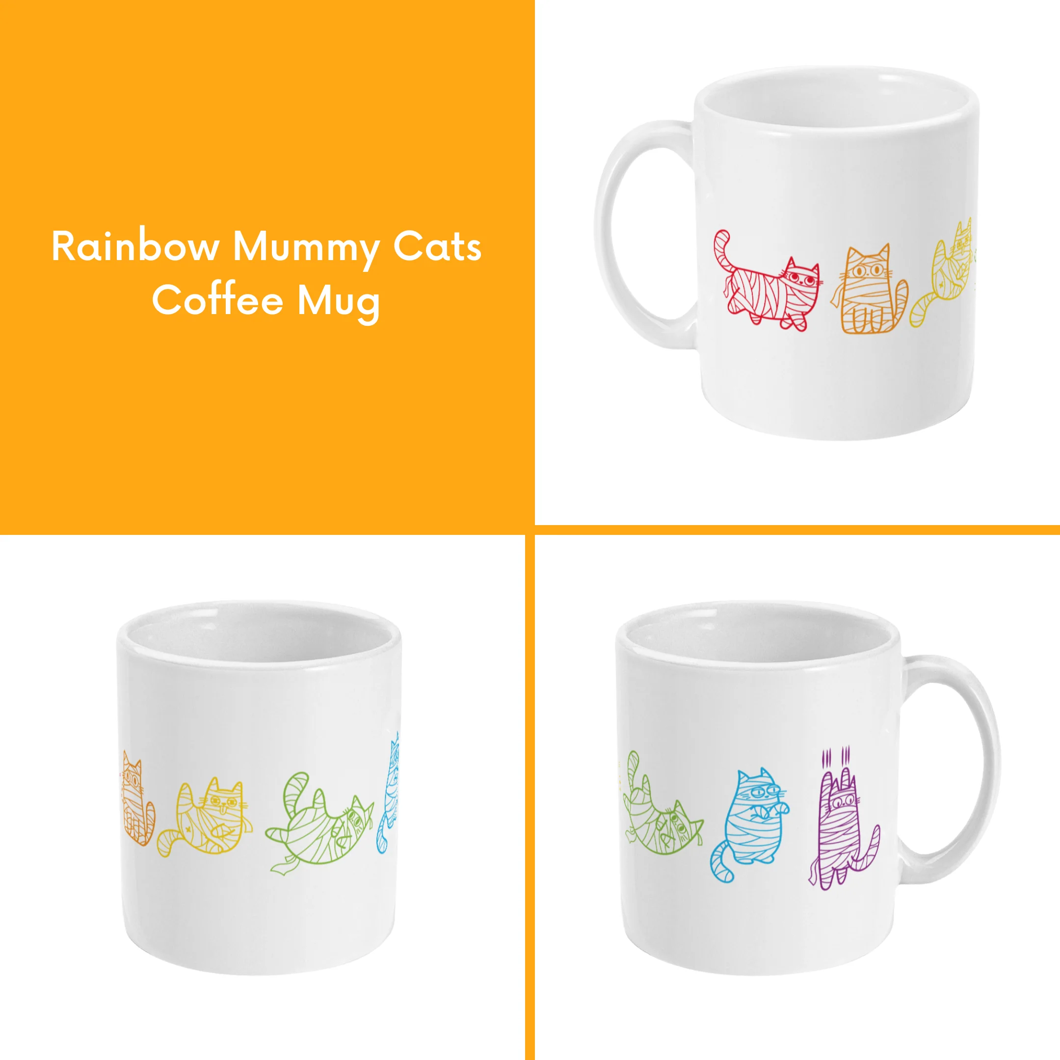 Subtle Pride Halloween Mummy Cats Coffee Mug - Image 10